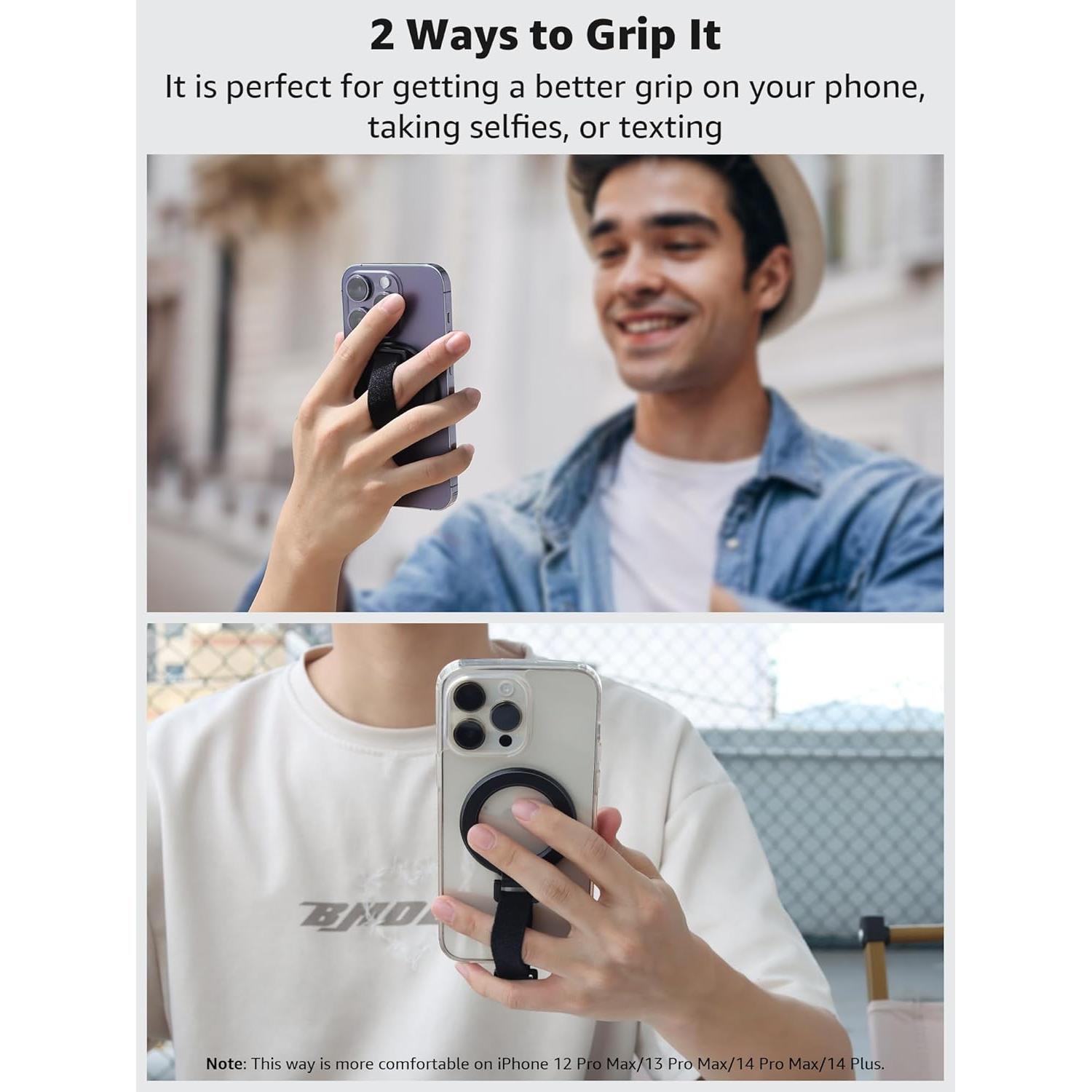 Agarre MagSafe SUPERONE con Correa para Dedo - Negro