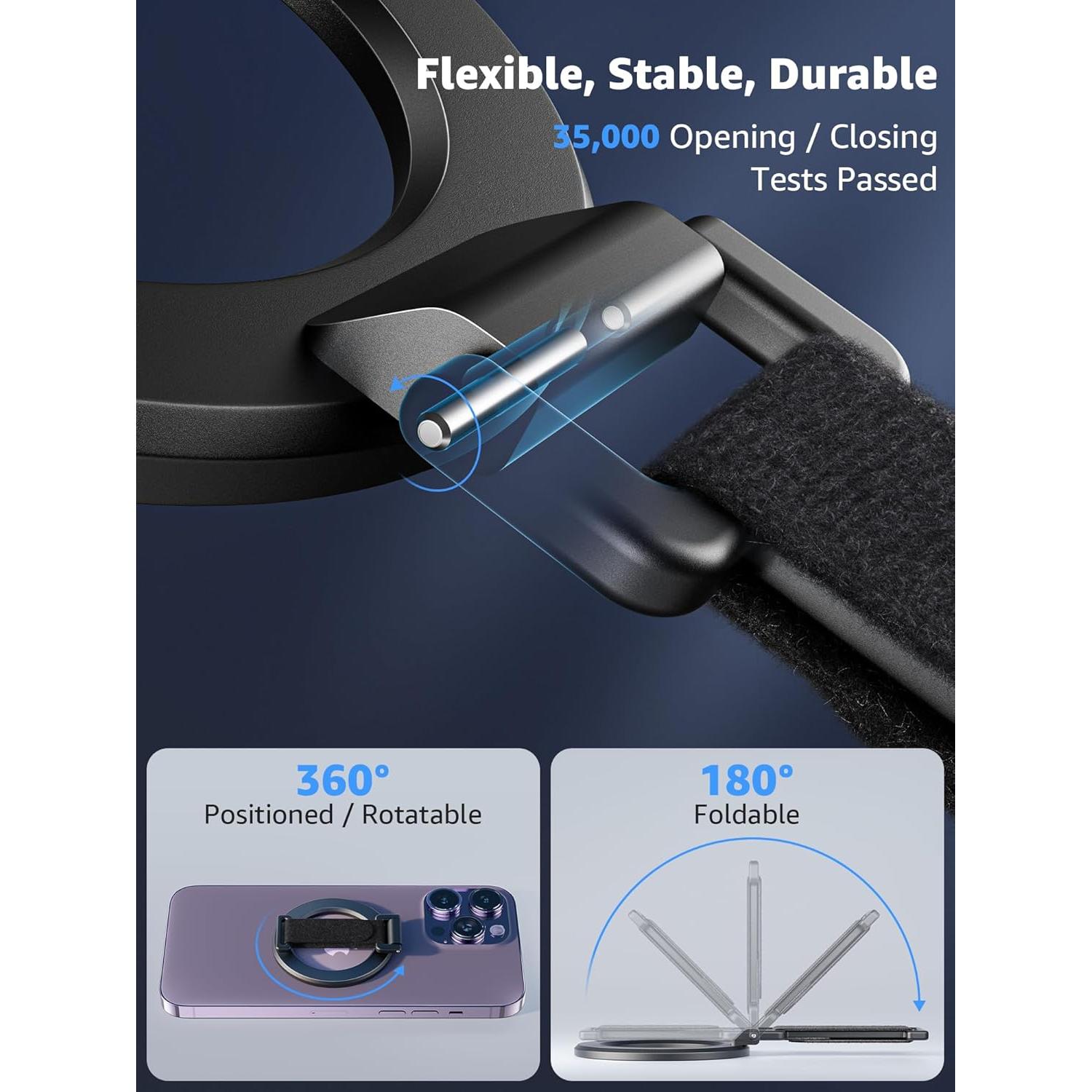 Agarre MagSafe SUPERONE con Correa para Dedo - Negro