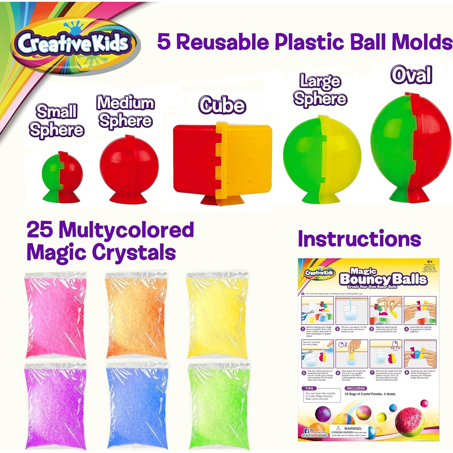 Kit de Pelotas Rebotadoras Creative Kids - 25 Bolsas y Moldes