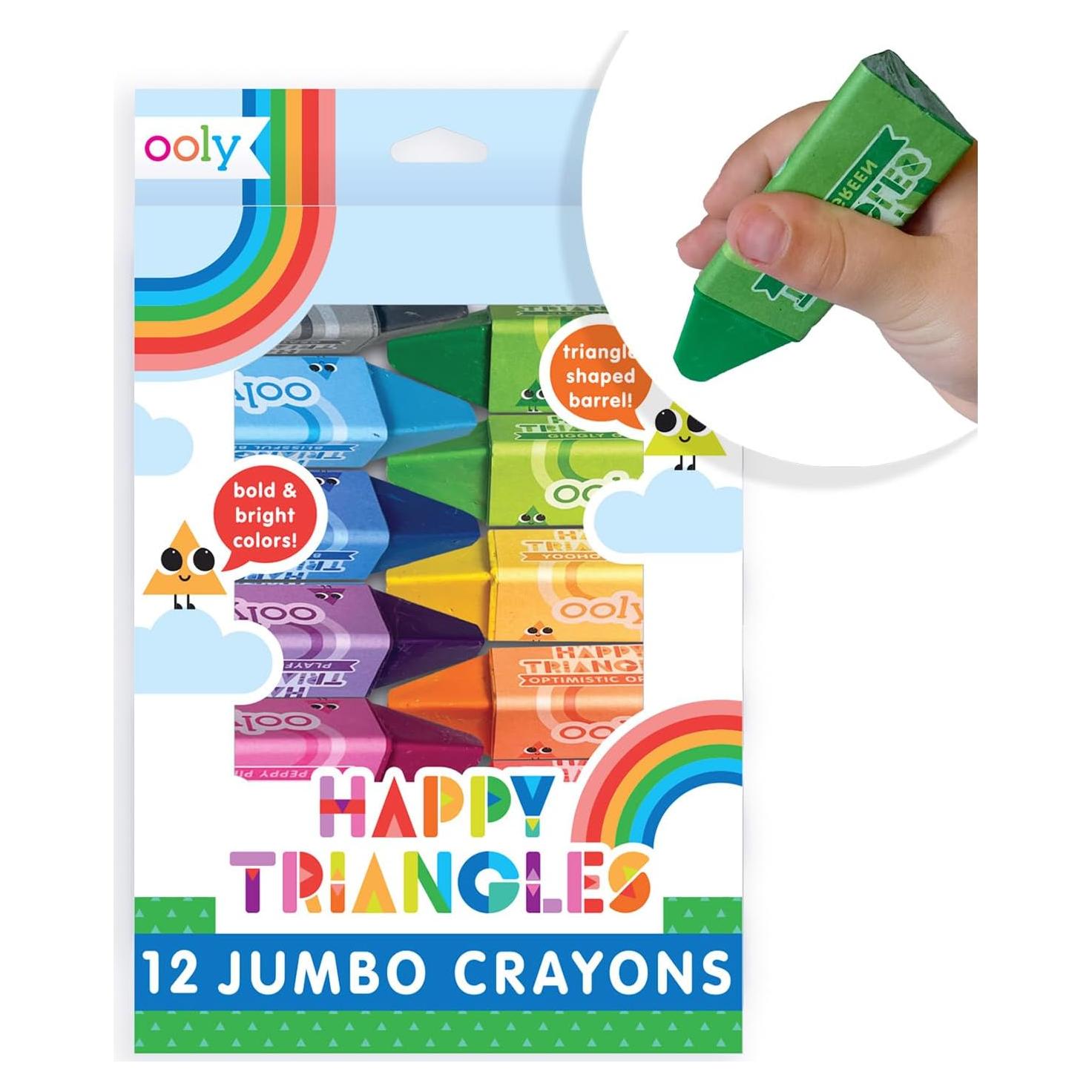 Crayones Jumbo Triángulo Ooly Set 12 Unidades No Tóxicos