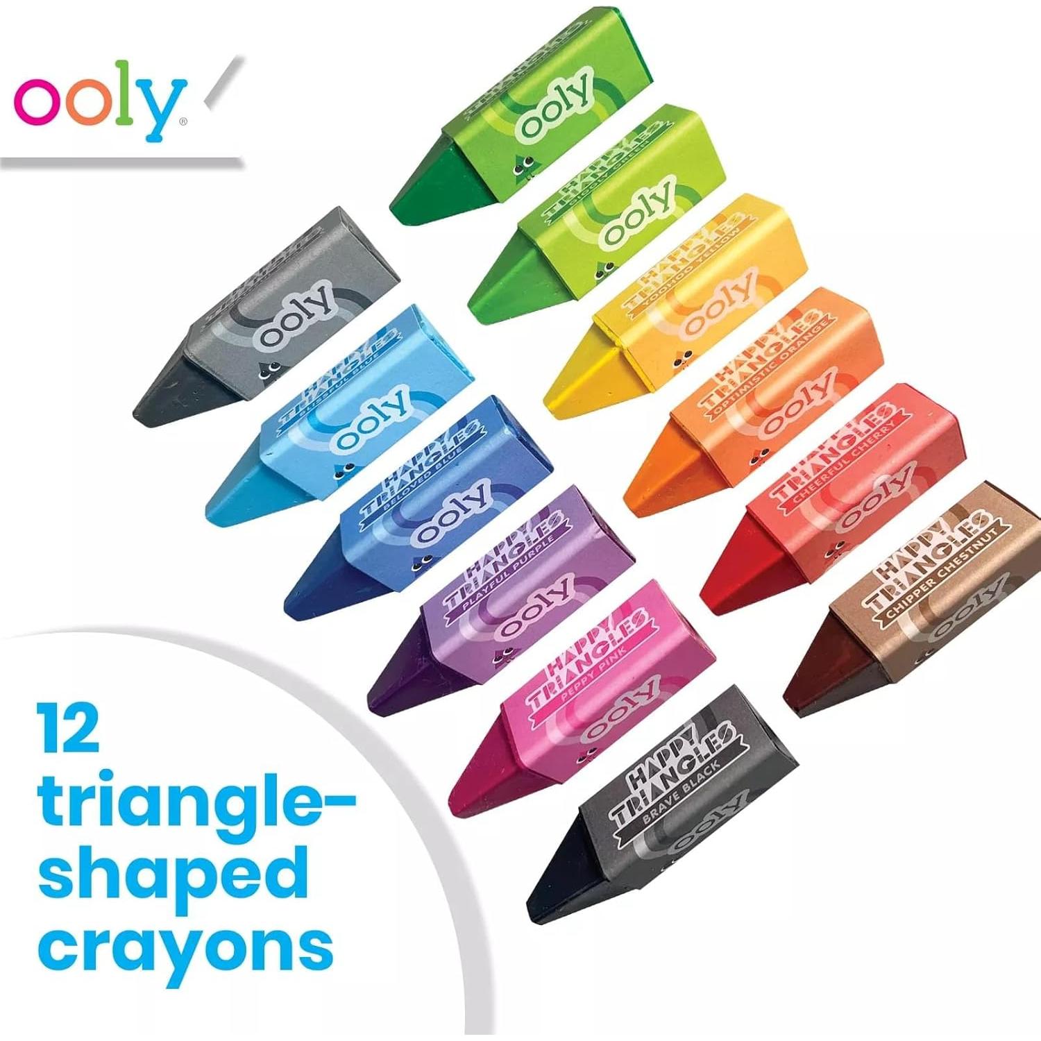 Crayones Jumbo Triángulo Ooly Set 12 Unidades No Tóxicos