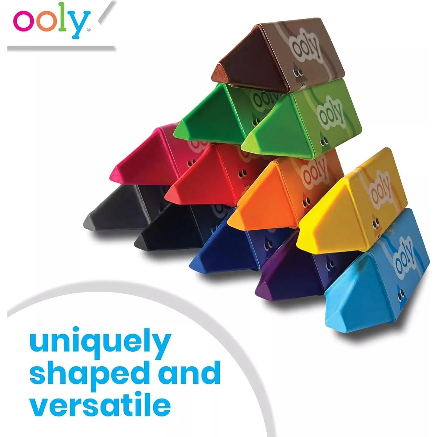 Crayones Jumbo Triángulo Ooly Set 12 Unidades No Tóxicos
