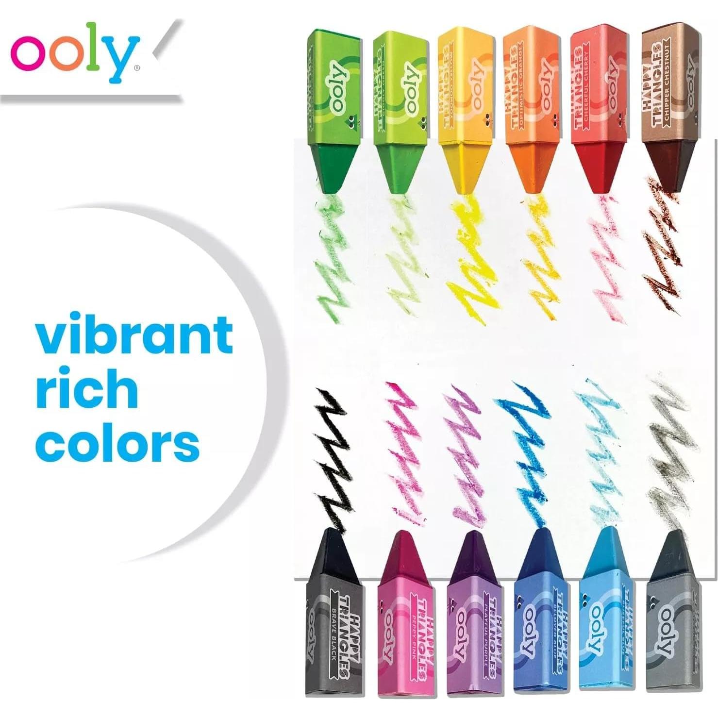 Crayones Jumbo Triángulo Ooly Set 12 Unidades No Tóxicos