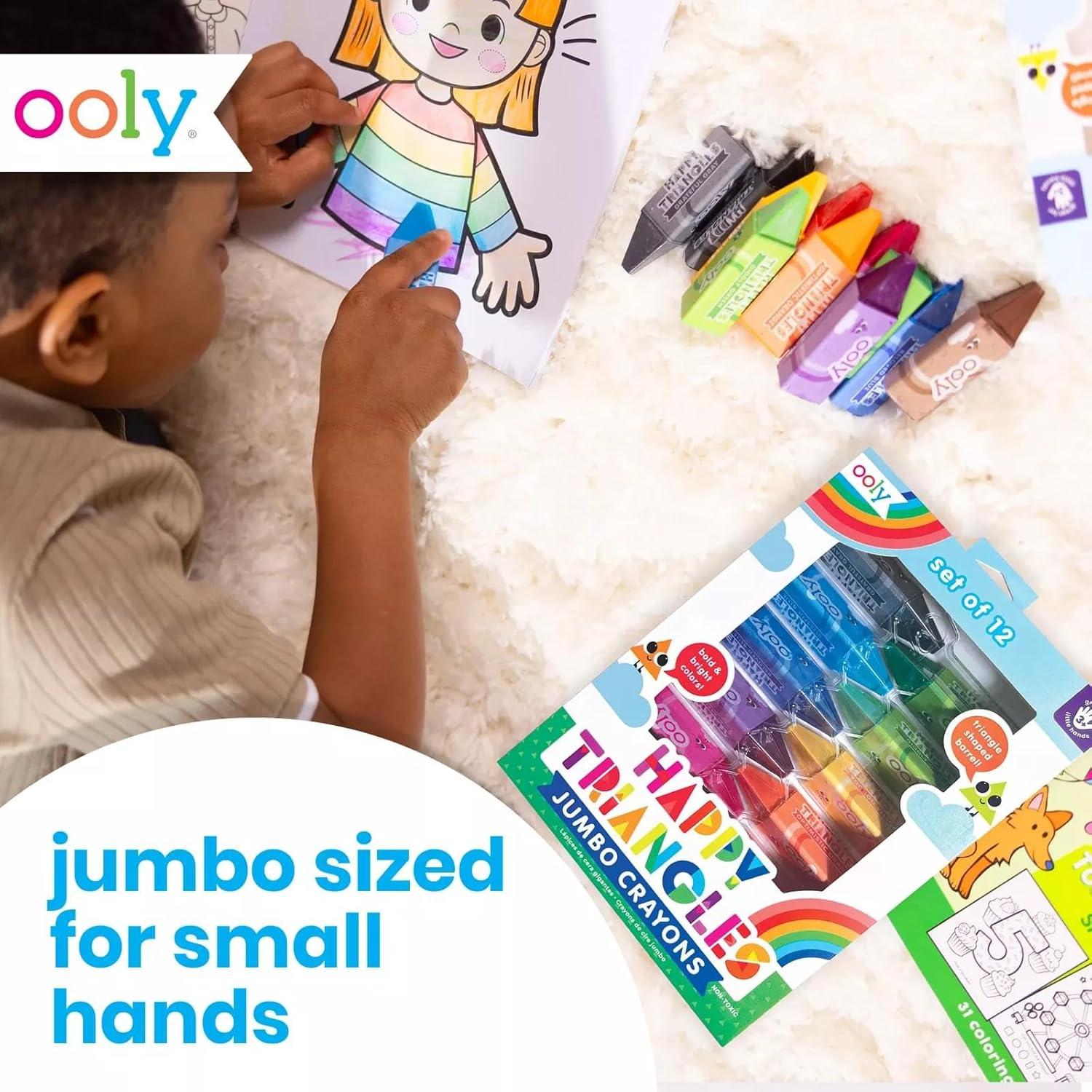 Crayones Jumbo Triángulo Ooly Set 12 Unidades No Tóxicos