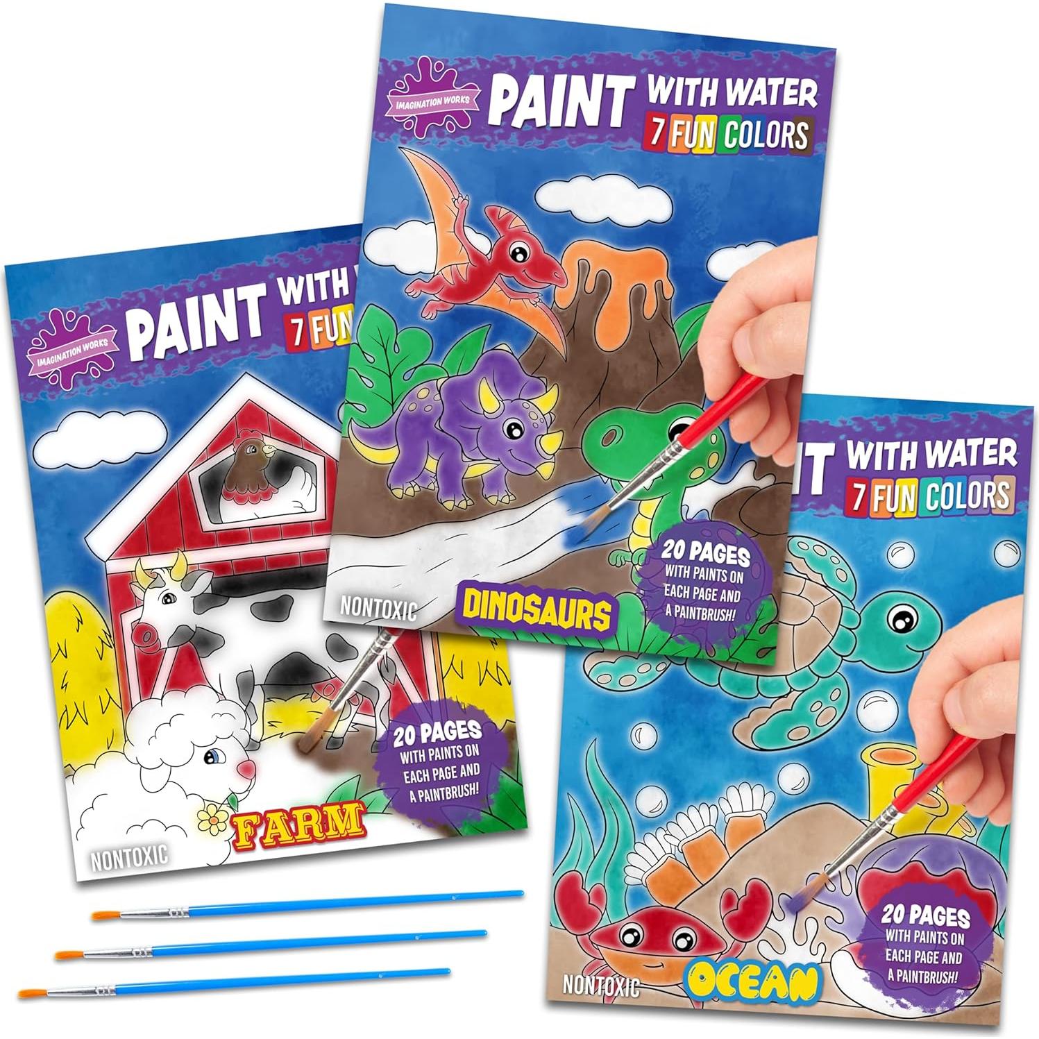 Libros para Pintar con Agua Imagination Works - Set de 3