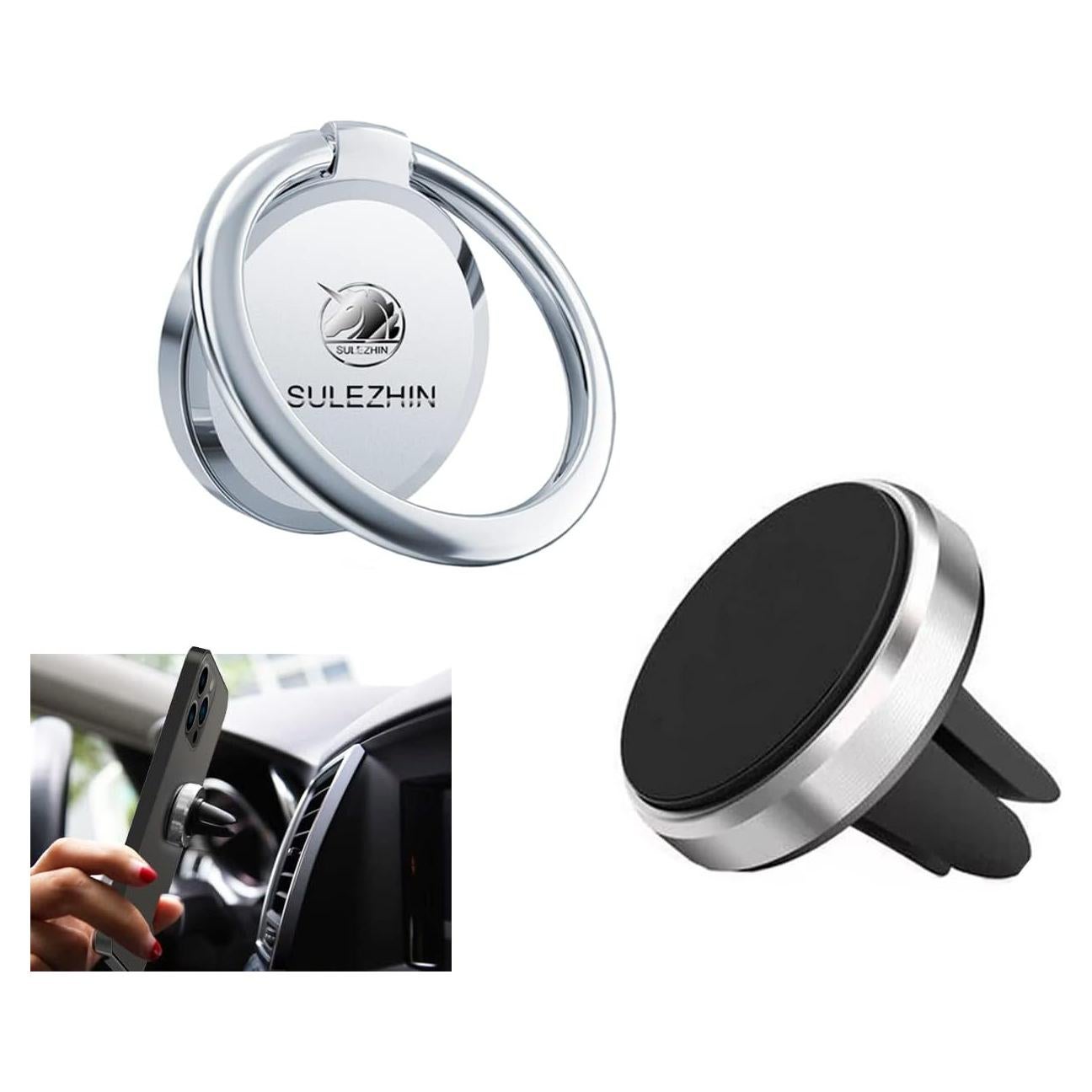 Soporte de Anillo Sulezhin KZ-02 Magnético 360° Plata