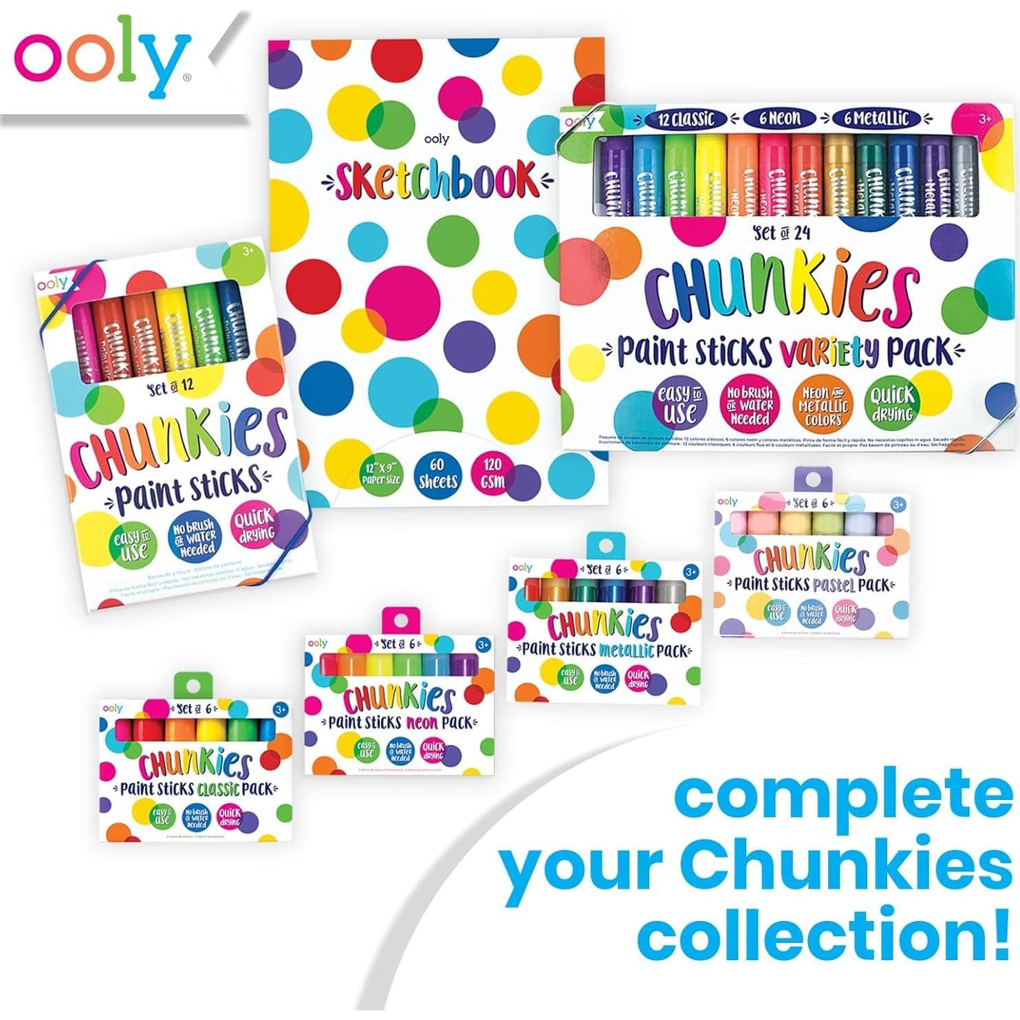 Paletas de Pintura Chunkies Ooly 12 Colores Seguros