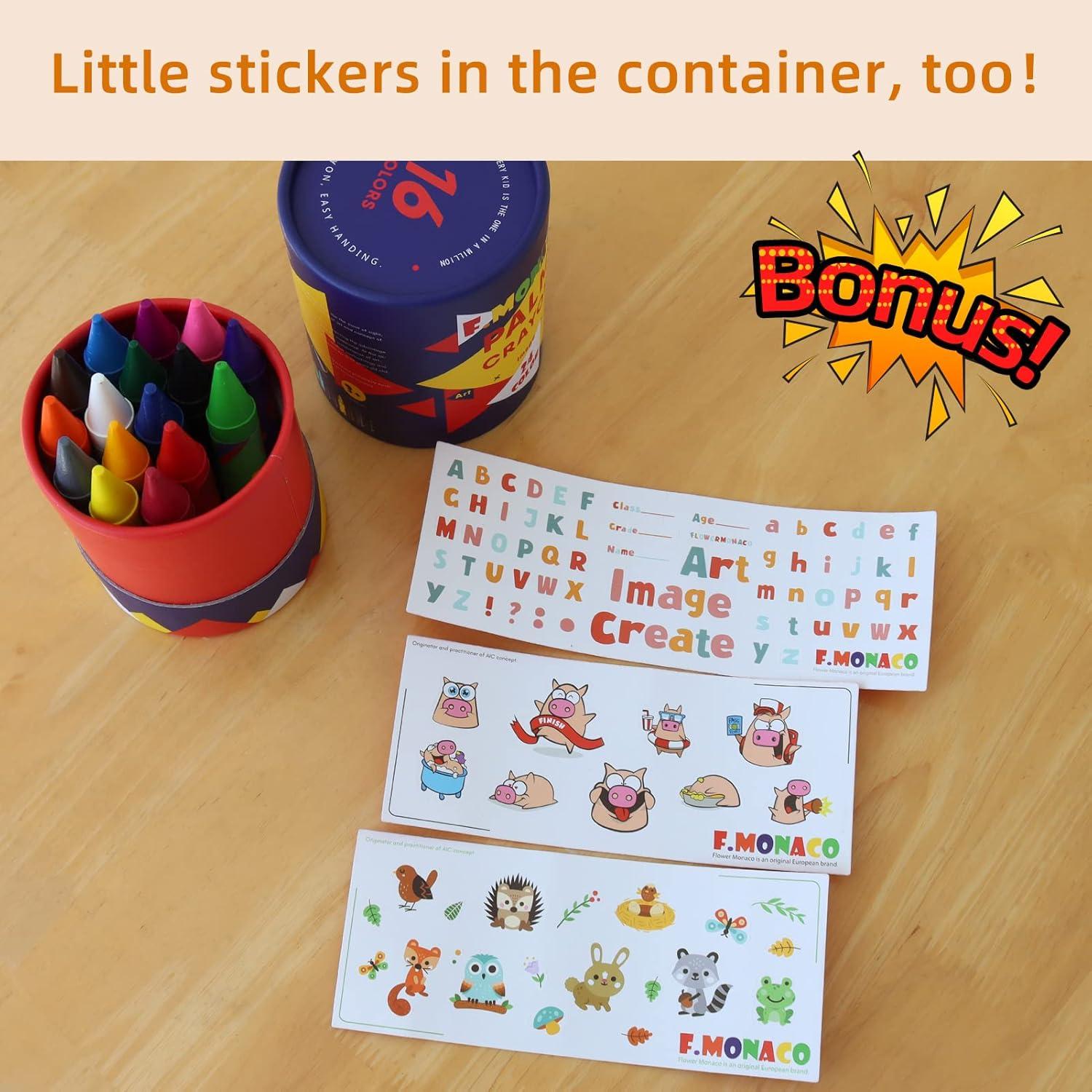 Crayones Jumbo Lebze 16 Colores No Tóxicos para Niños