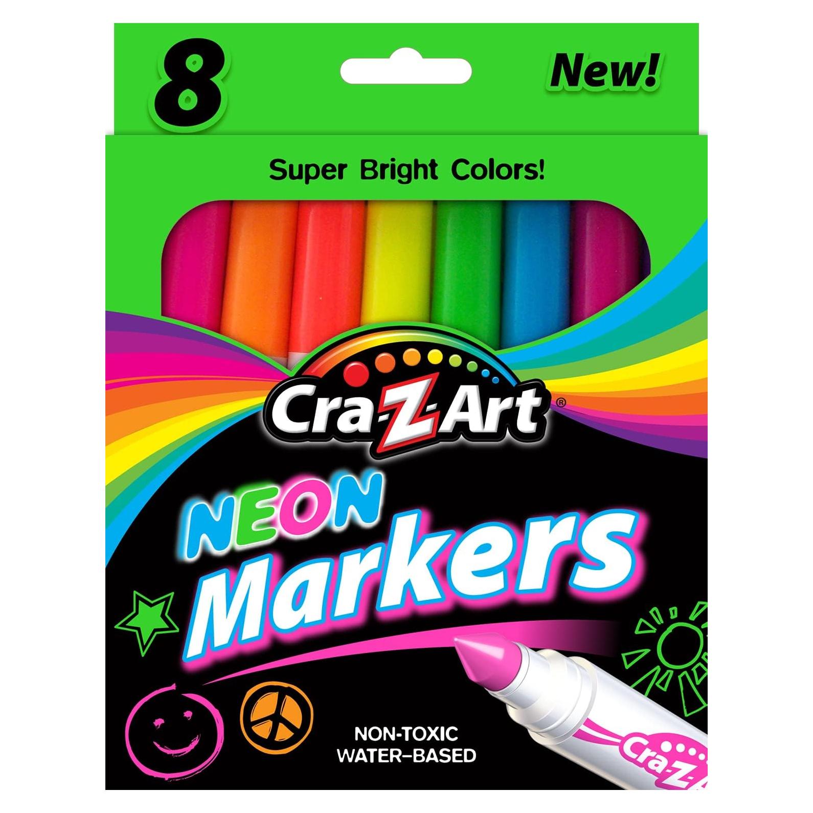 Marcadores Anchos Neon Cra-Z-Art 8 Colores A Base de Agua