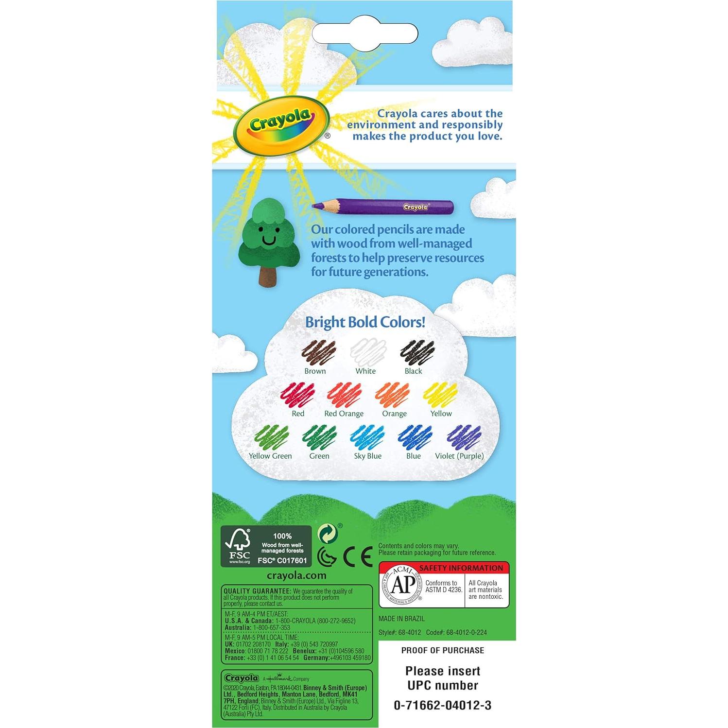 Lápices de Colores Crayola 12 Colores Pre-afilados