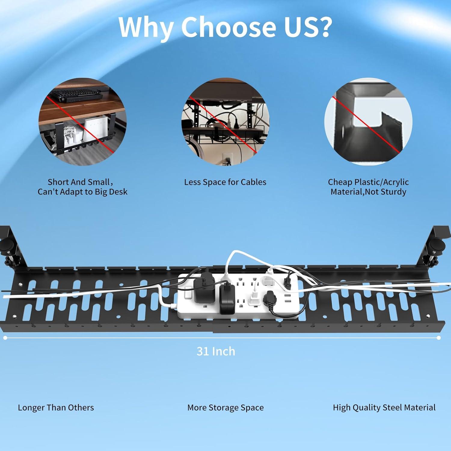 Bandeja de gestión de cables WIGAKDRU 78,74 cm extensible