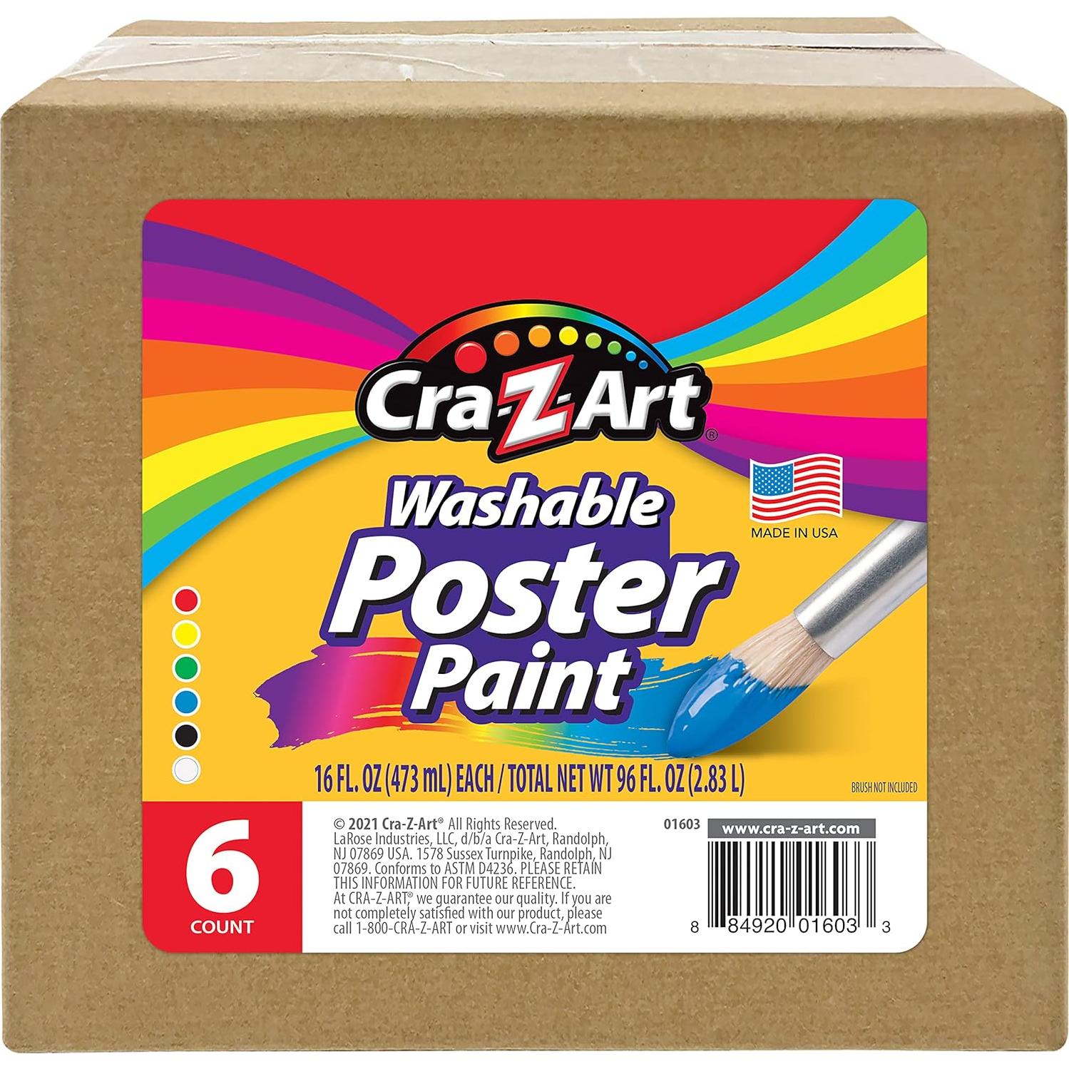 Set de Pintura Lavable Cra-Z-Art 6 Colores 480 ml cada uno