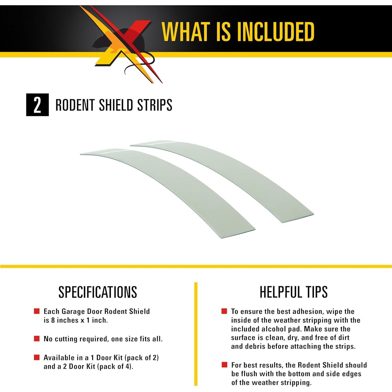Escudo de Roedores Xcluder para Puertas de Garaje - 2 Tiras 20.3 cm