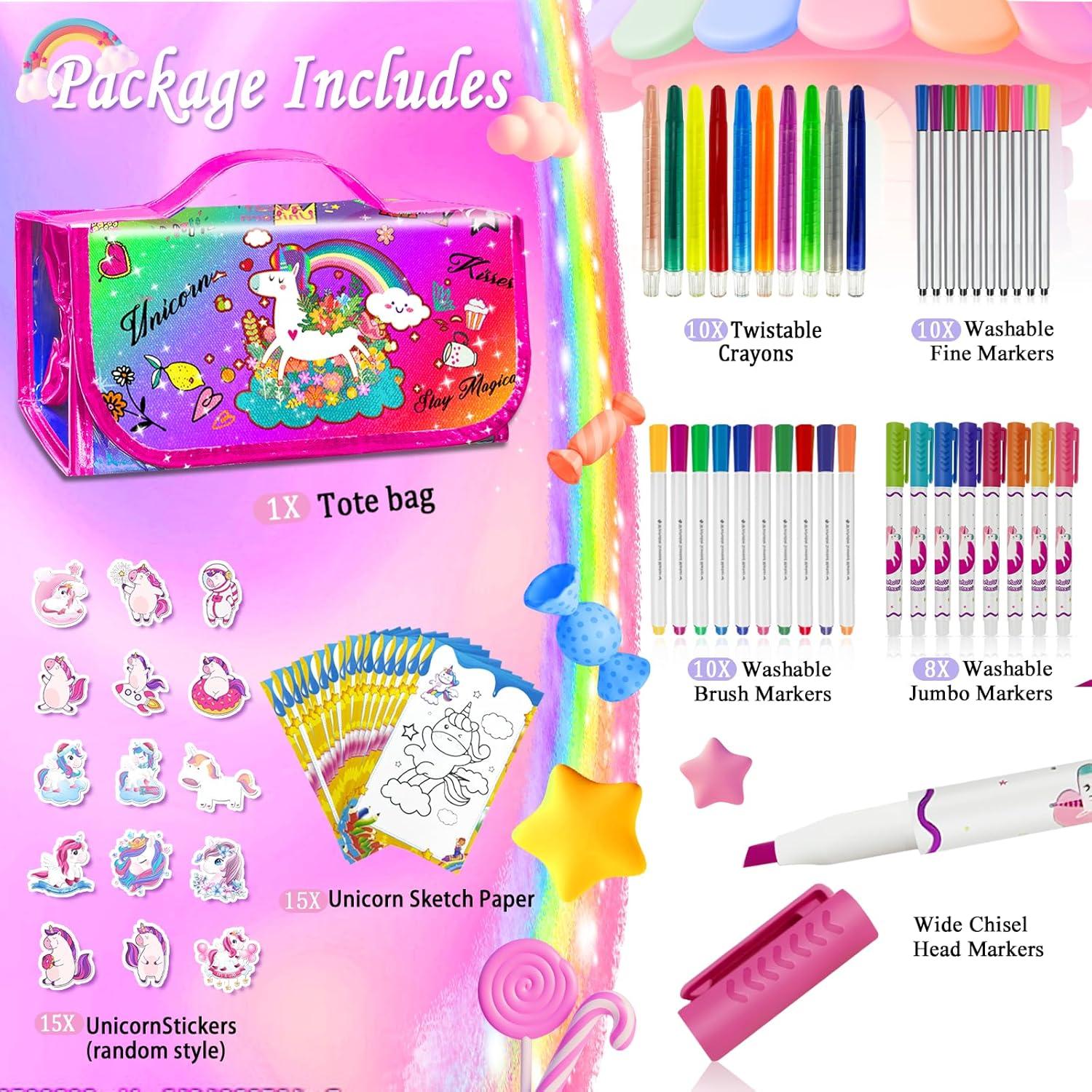 Conjunto de Marcadores Lavables Weirtoya Unicornio 70 PCS