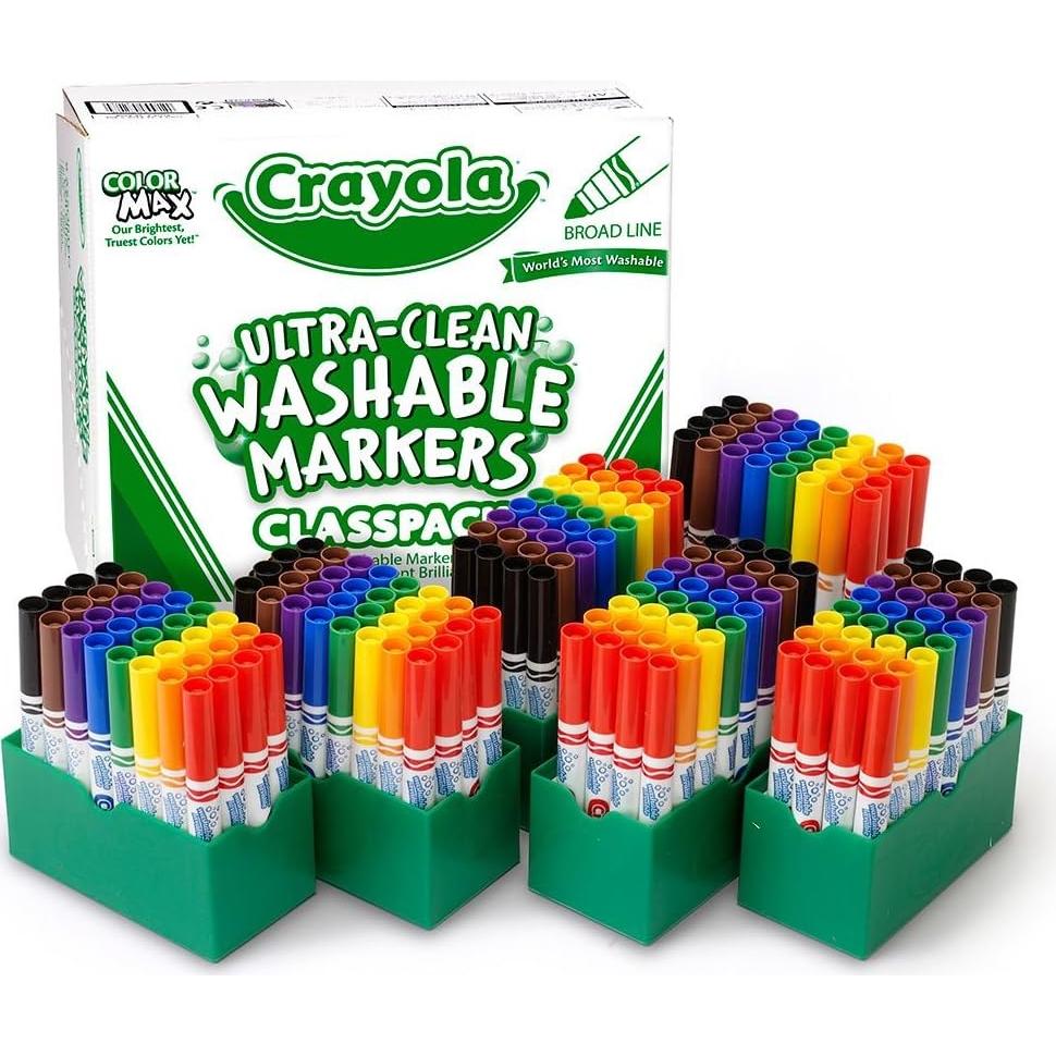 Marcadores Lavables Crayola Ultra Clean, 192 Piezas, 8 Colores