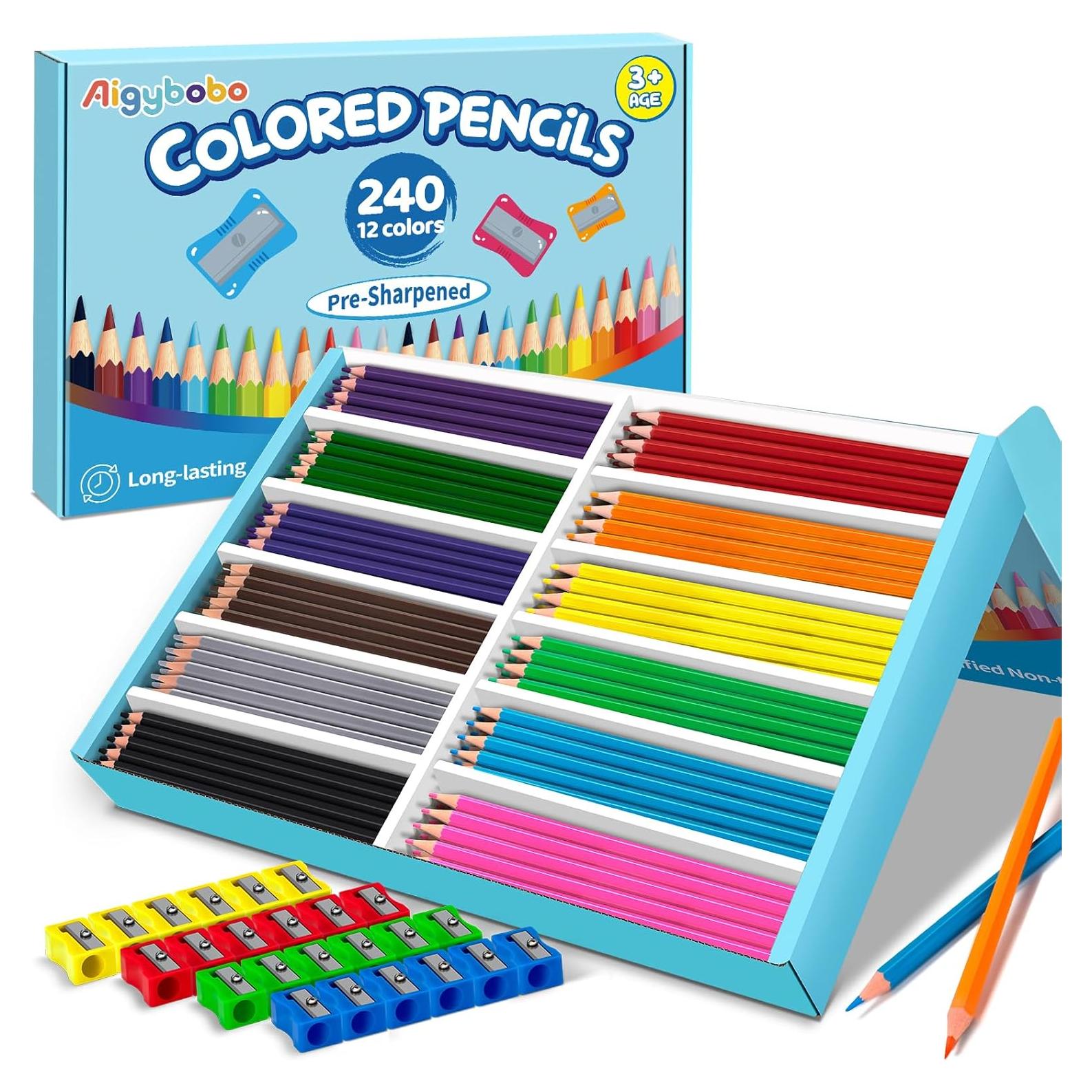 240 Lápices de Color Aigybobo para Aula - 12 Colores