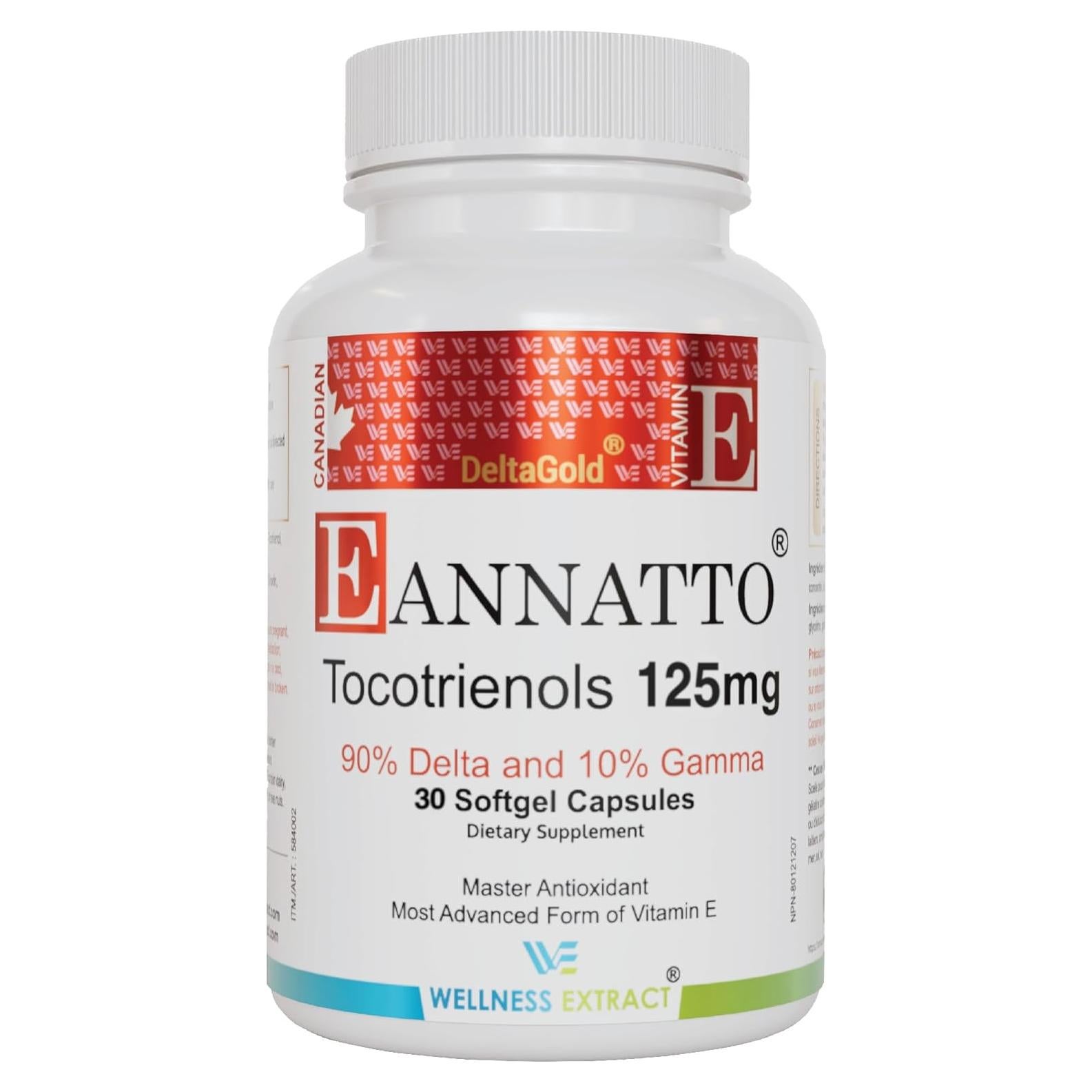 Vitamina E Tocotrienoles 125mg Wellness Extract 30 Cápsulas Blandas