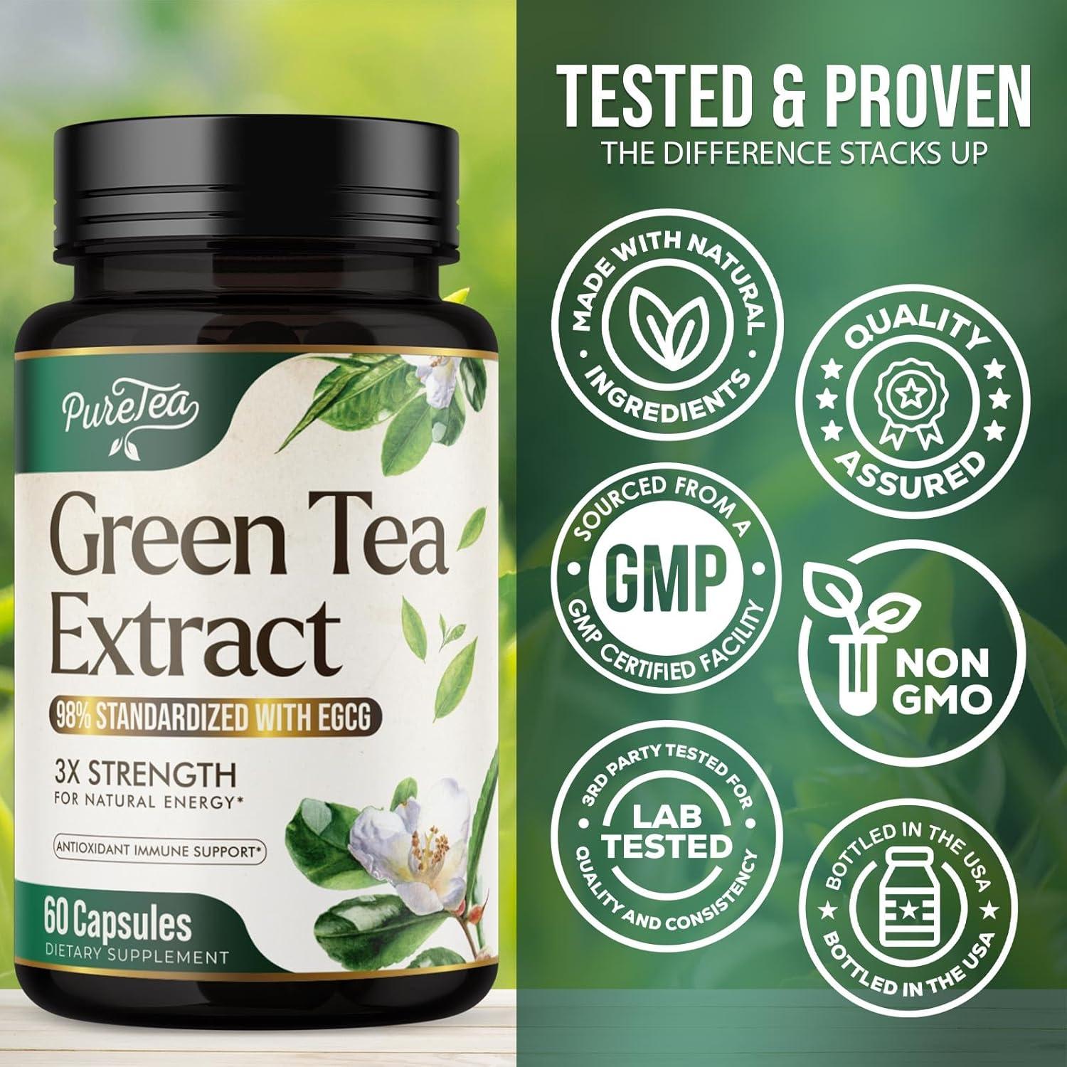 Cápsulas de Extracto de Té Verde 1000mg PureTea - 60 Unidades