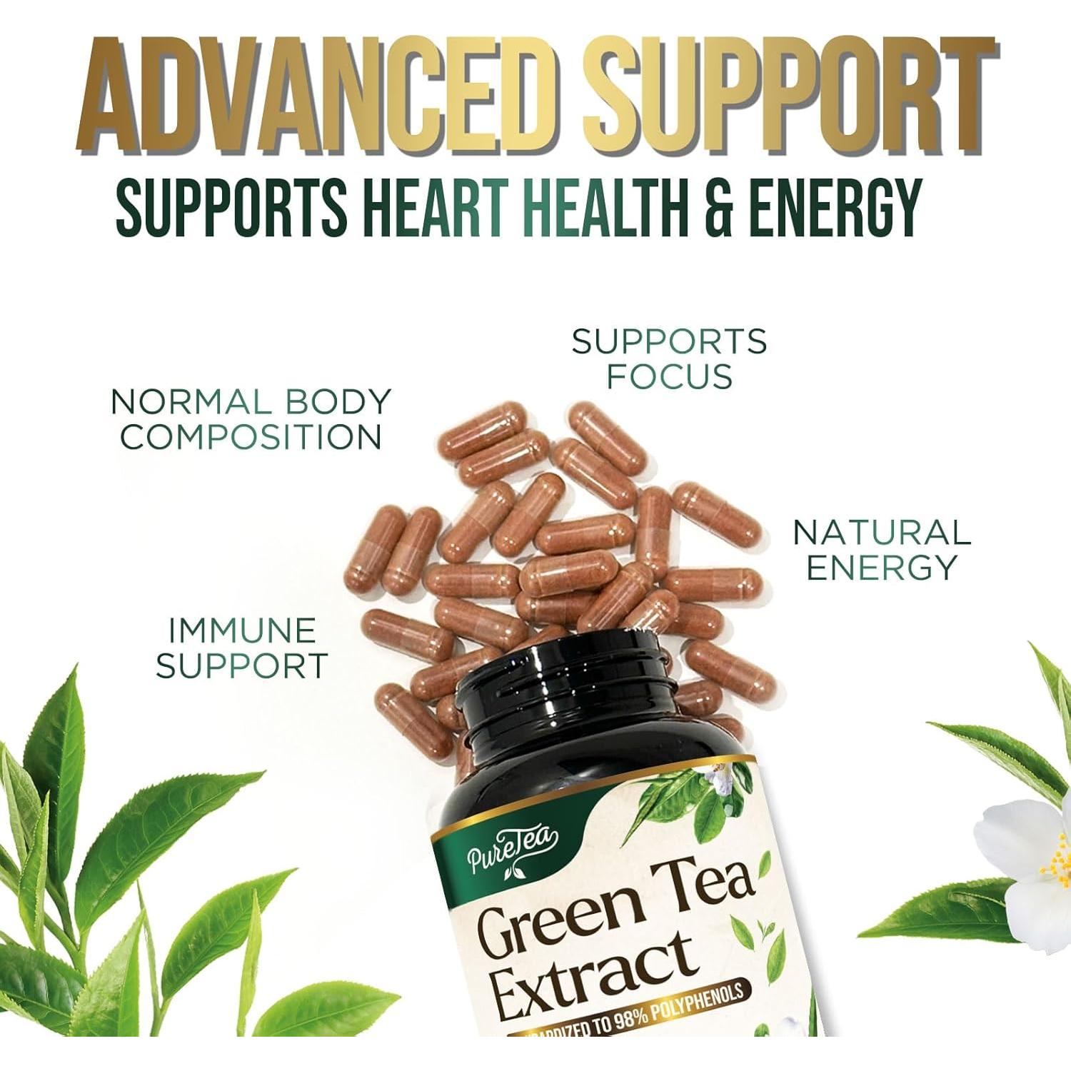 Cápsulas de Extracto de Té Verde 1000mg PureTea - 60 Unidades