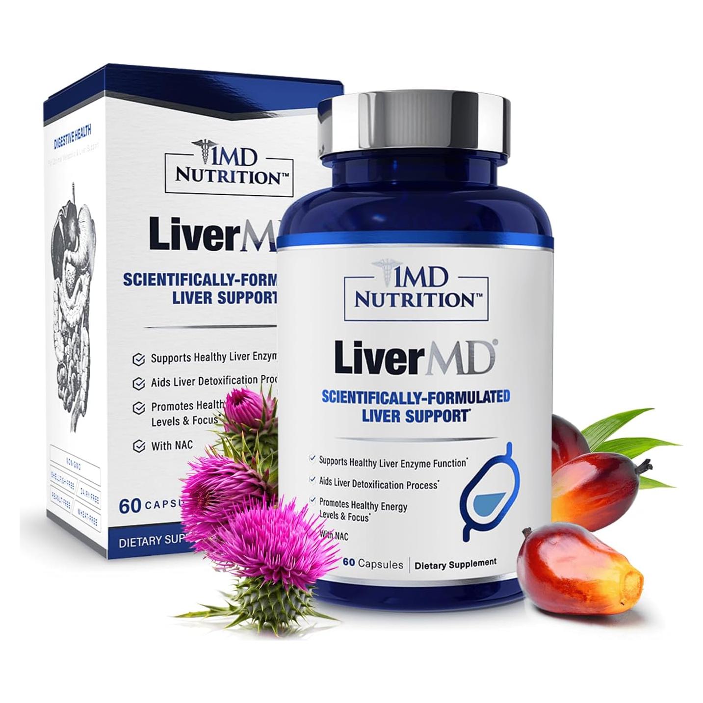 Suplemento Hepático 1MD Nutrition LiverMD 60 Cápsulas