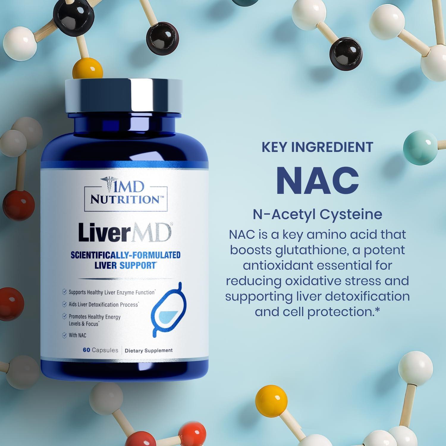 Suplemento Hepático 1MD Nutrition LiverMD 60 Cápsulas