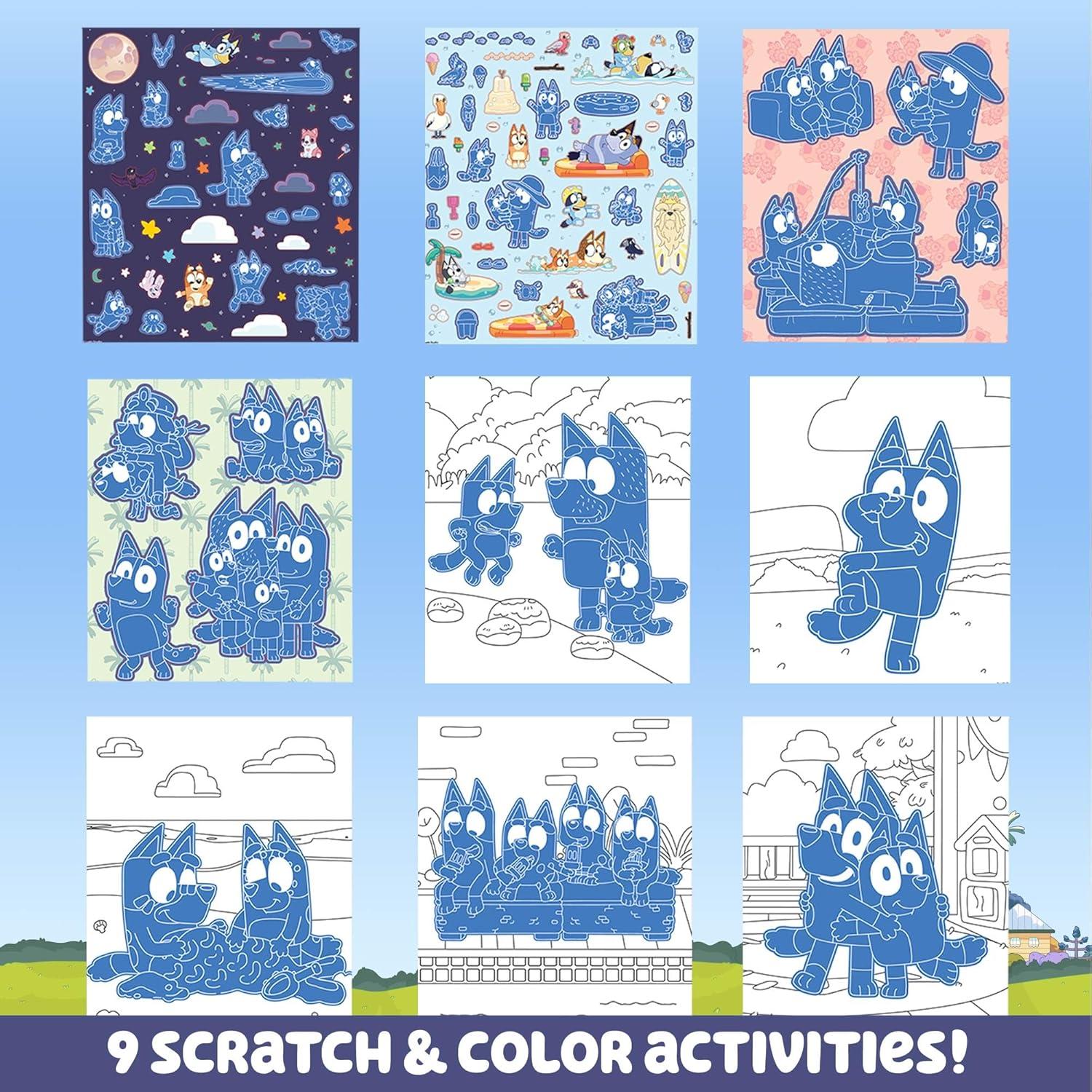 Bluey Scratch 'n Color Pad - Libro de Actividades 9 Páginas