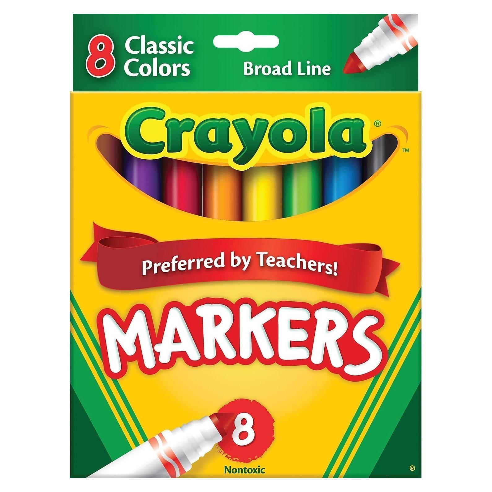 Marcadores Crayola Línea Ancha 8 Colores Variados