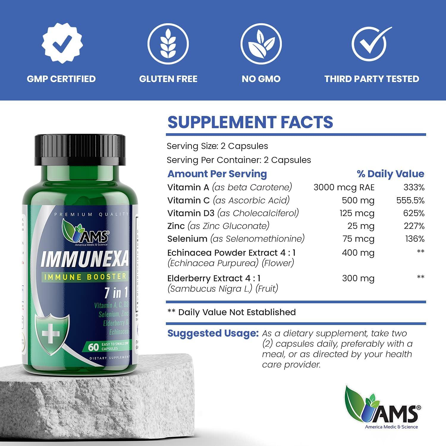 America Medic & Science Immunexa 7 en 1 Suplemento Inmunológico 60 Cápsulas