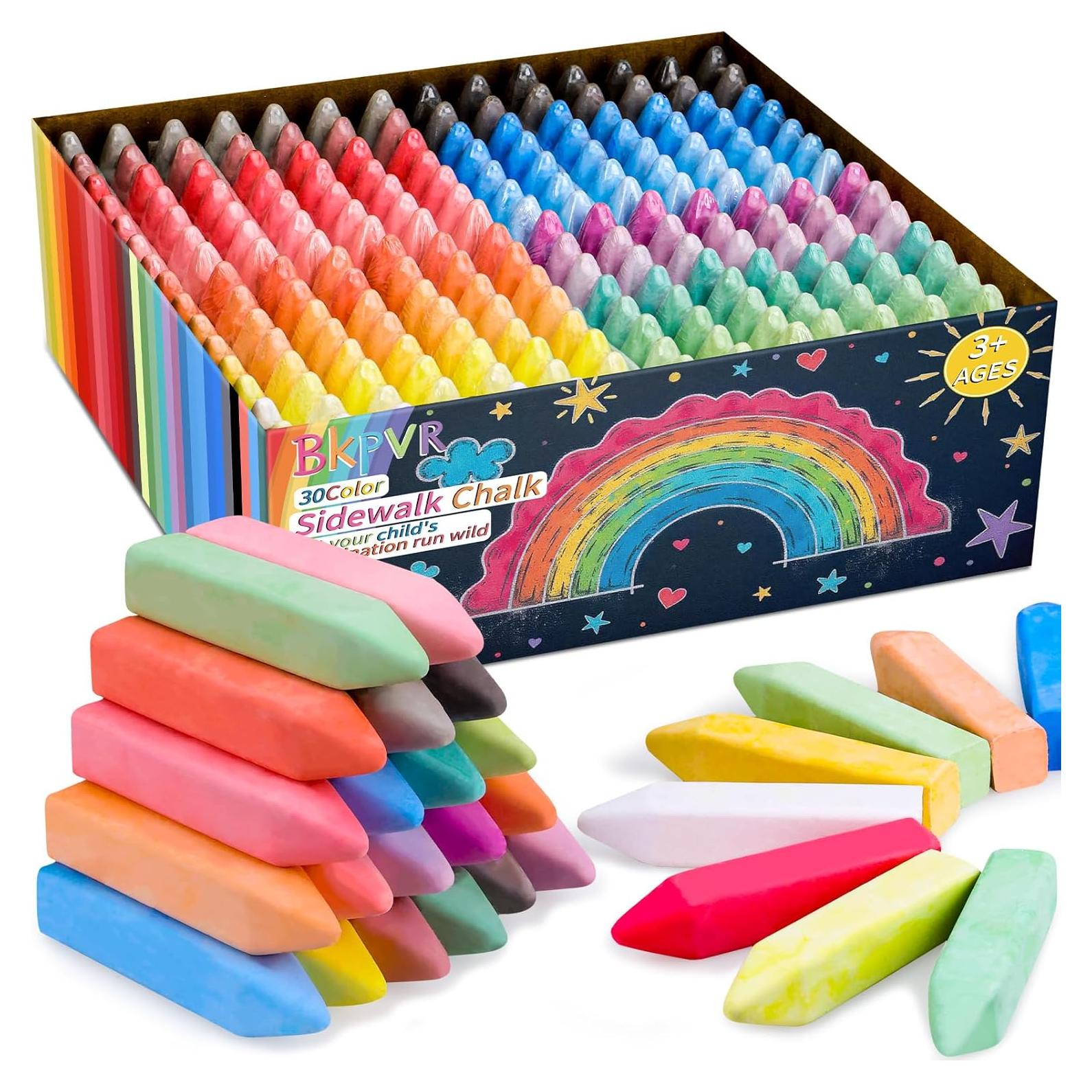 Juego de 150 Tizas de Acera Jumbo Bkpvr 30 Colores Lavables