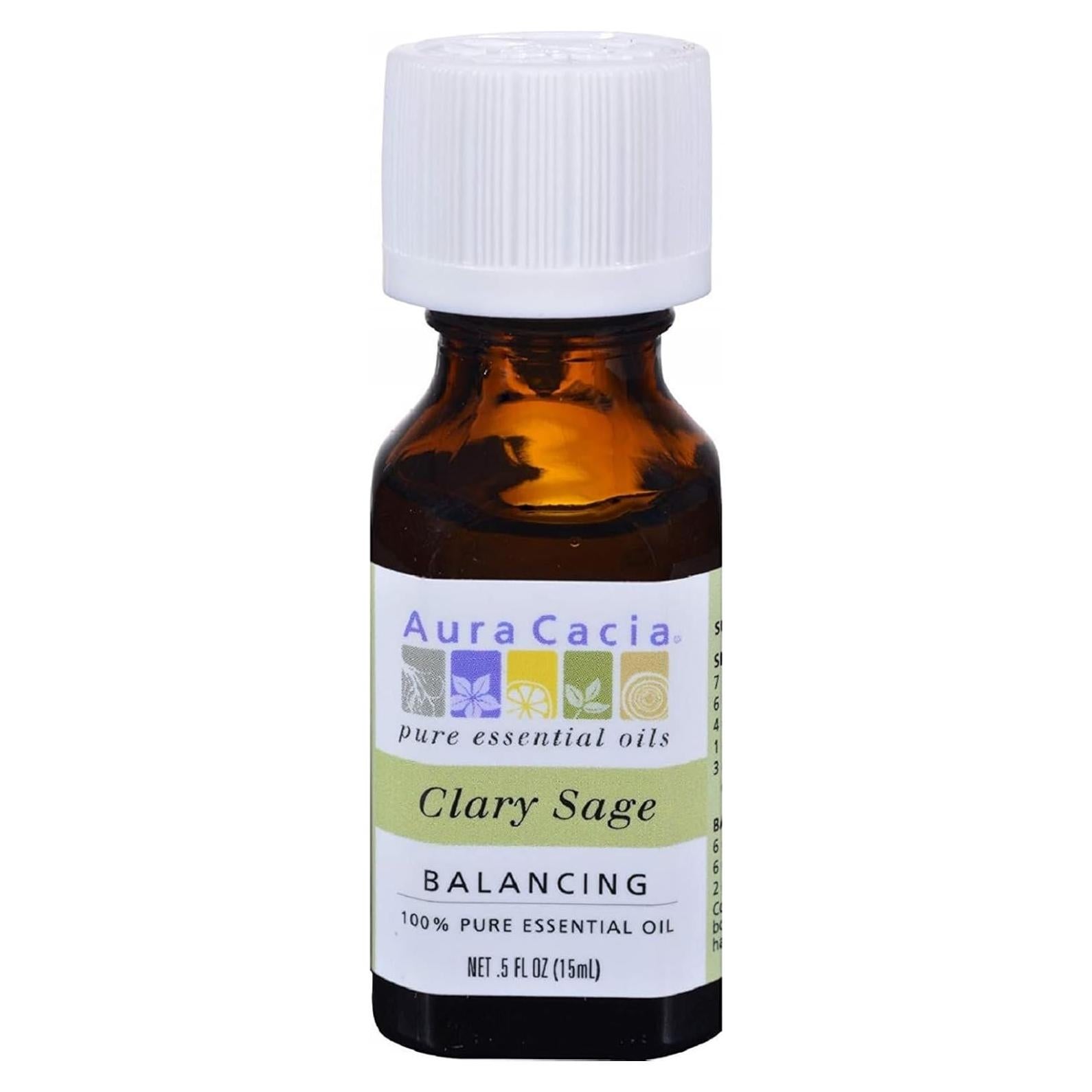 Aceite Esencial Aura Cacia Salvia Clary 15 ml - Paquete de 2