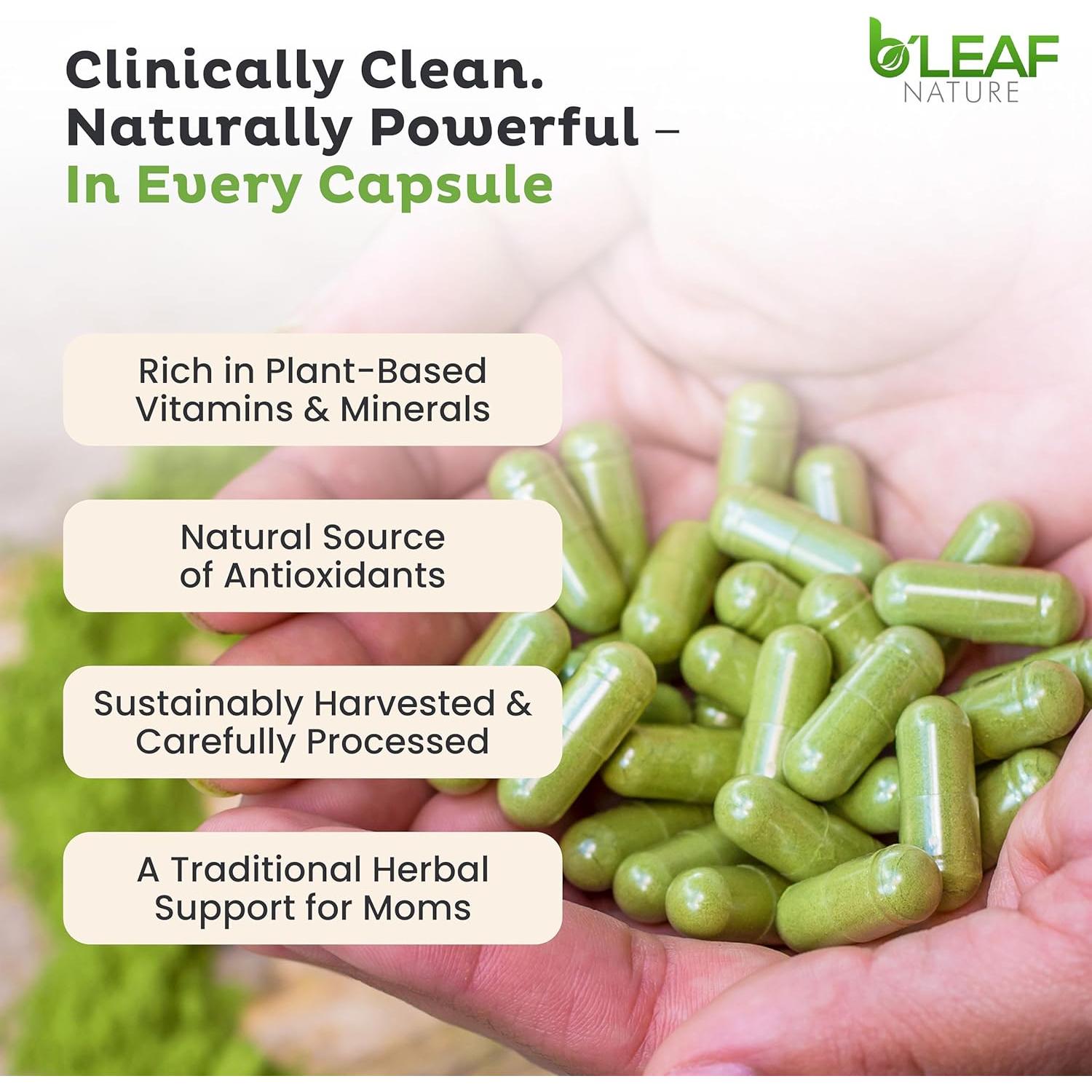 Cápsulas de Moringa Orgánica B'LEAF NATURE 1000mg 90 Unidades