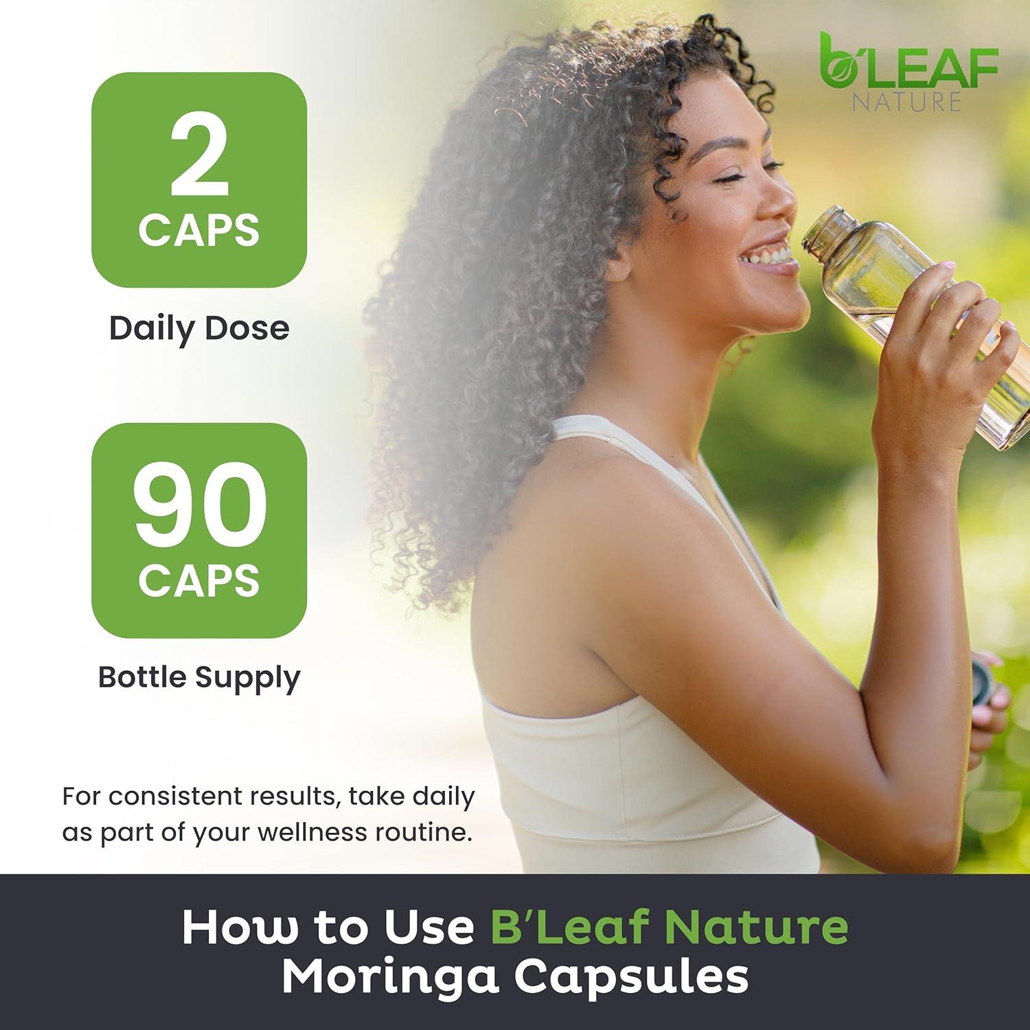 Cápsulas de Moringa Orgánica B'LEAF NATURE 1000mg 90 Unidades