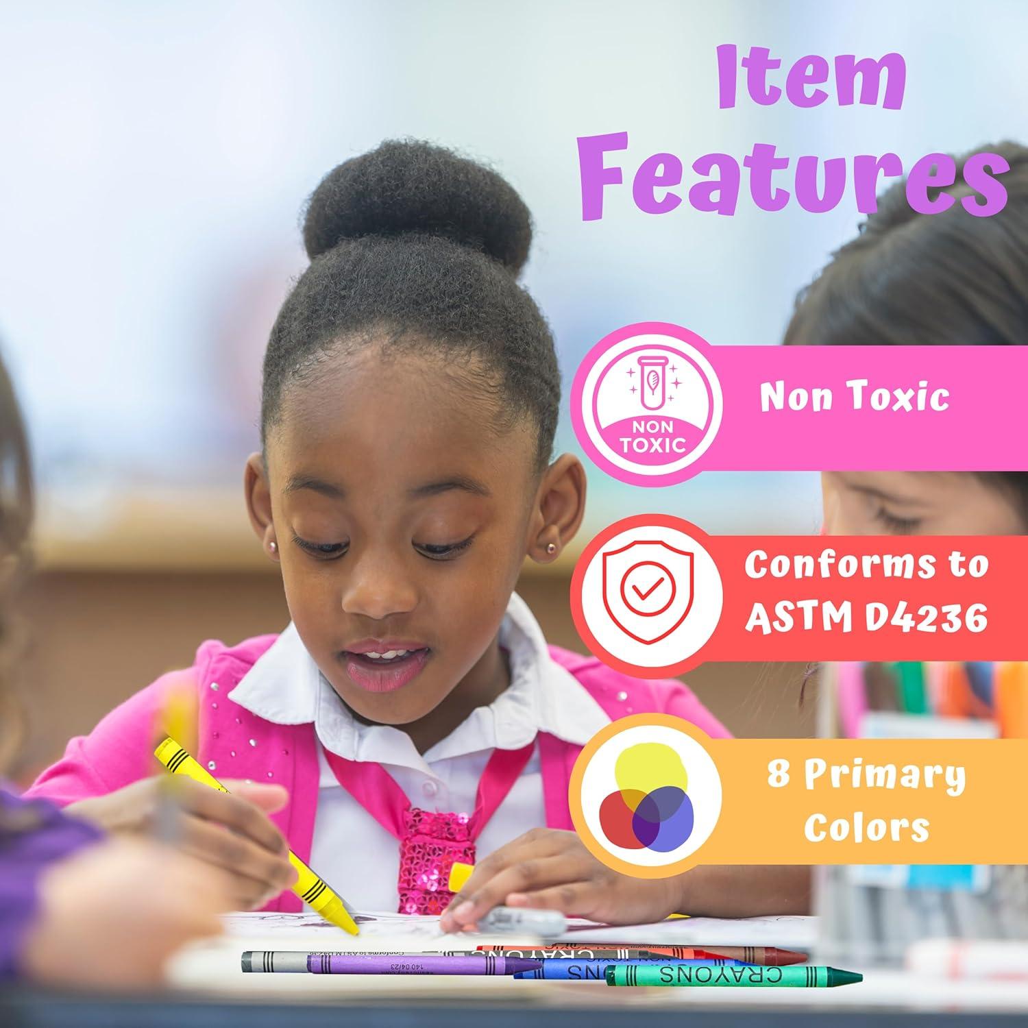 Crayones a Granel 4E's Novelty 48 Cajas 8 Colores Brillantes