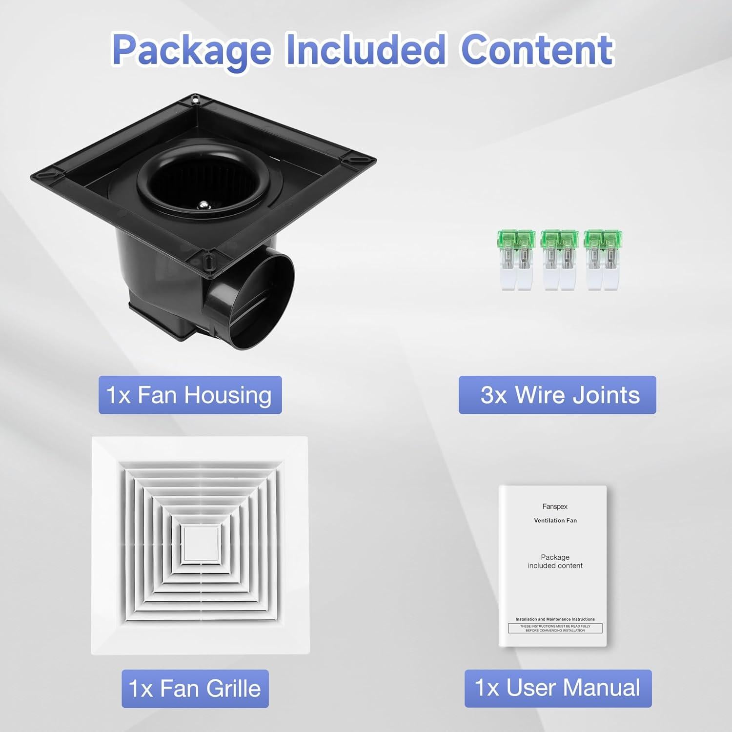 Ventilador Extractor de Techo Fanspex Pro 110 CFM 26W Silencioso