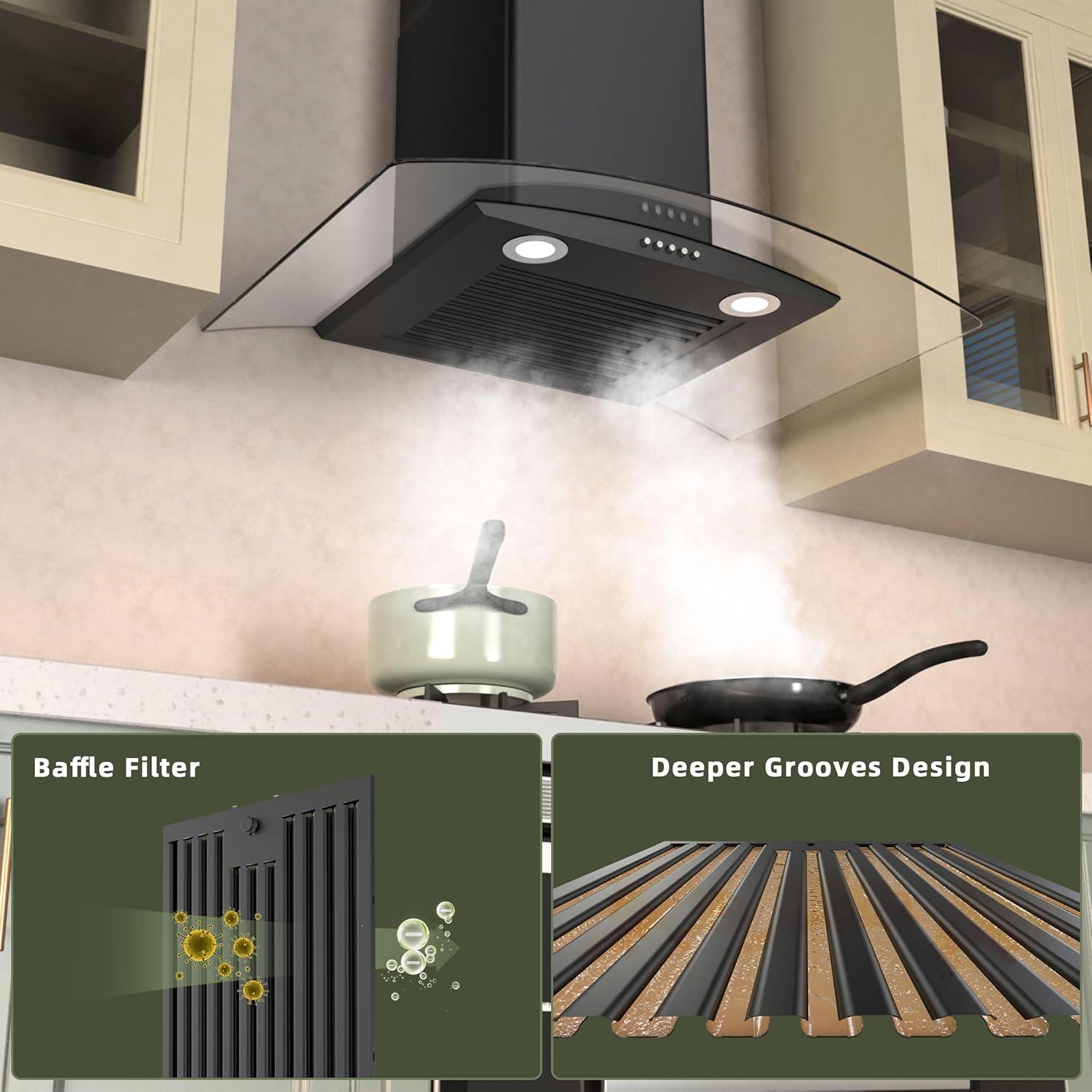 Campana Extractora FIREGAS 30" Montaje en Pared 400 CFM LED