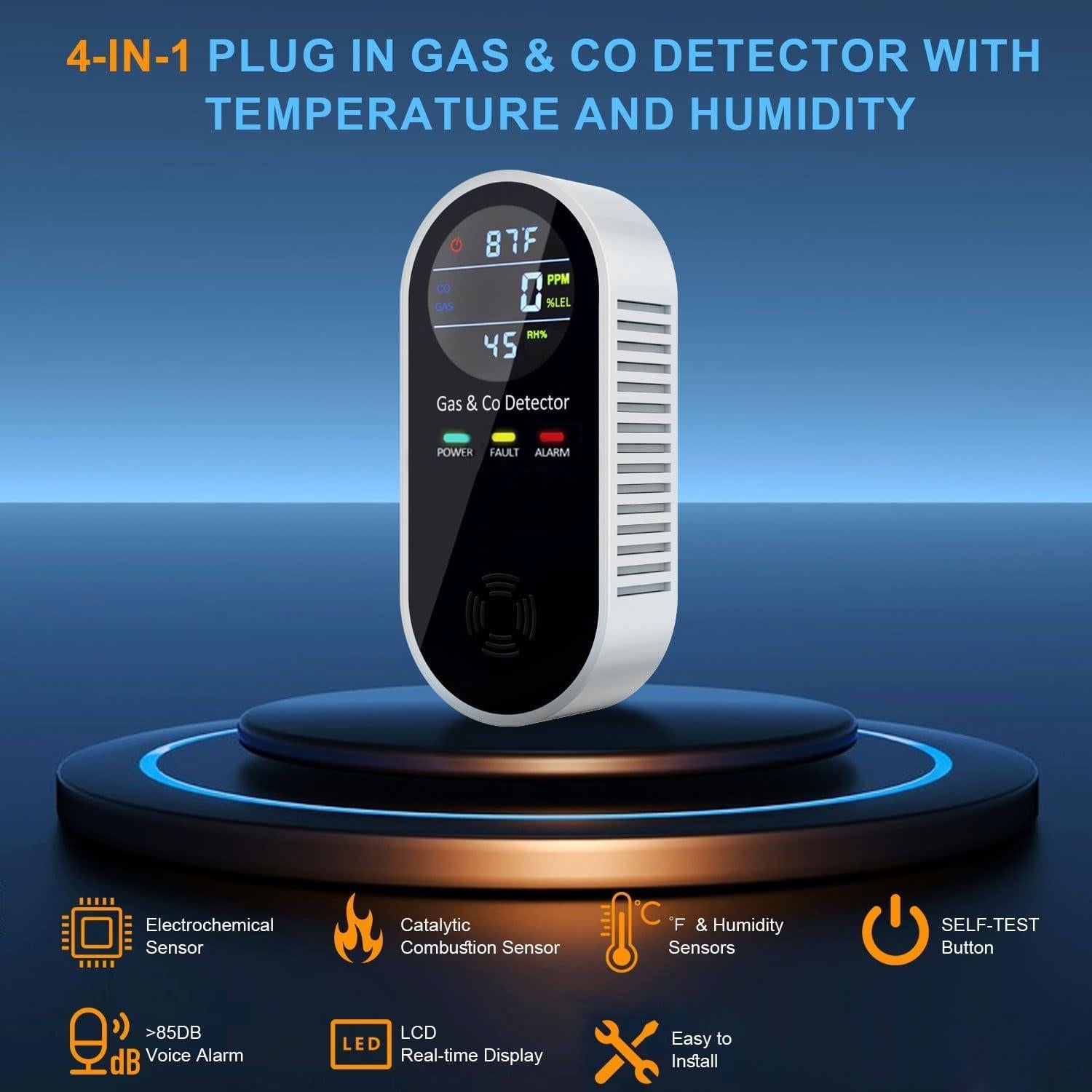 Detector de Gas y Monóxido de Carbono KH Alert KH158 4 en 1