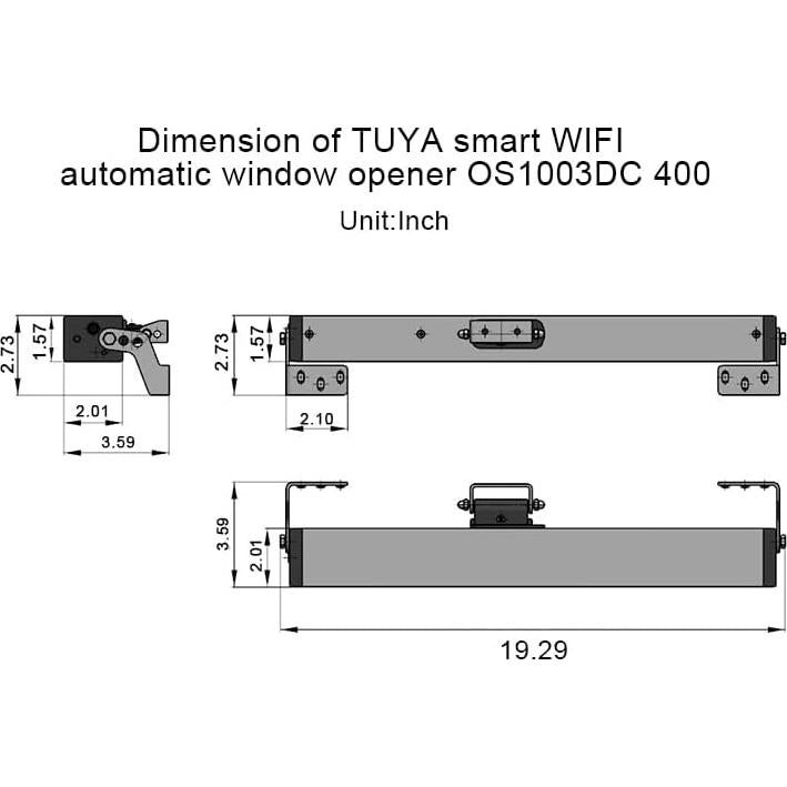 Abridor Automático de Ventanas WiFi Olideauto 40 cm Control APP