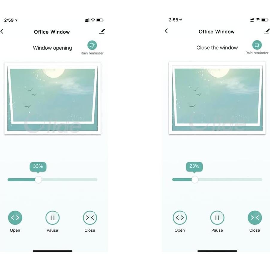 Abridor Automático de Ventanas WiFi Olideauto 40 cm Control APP