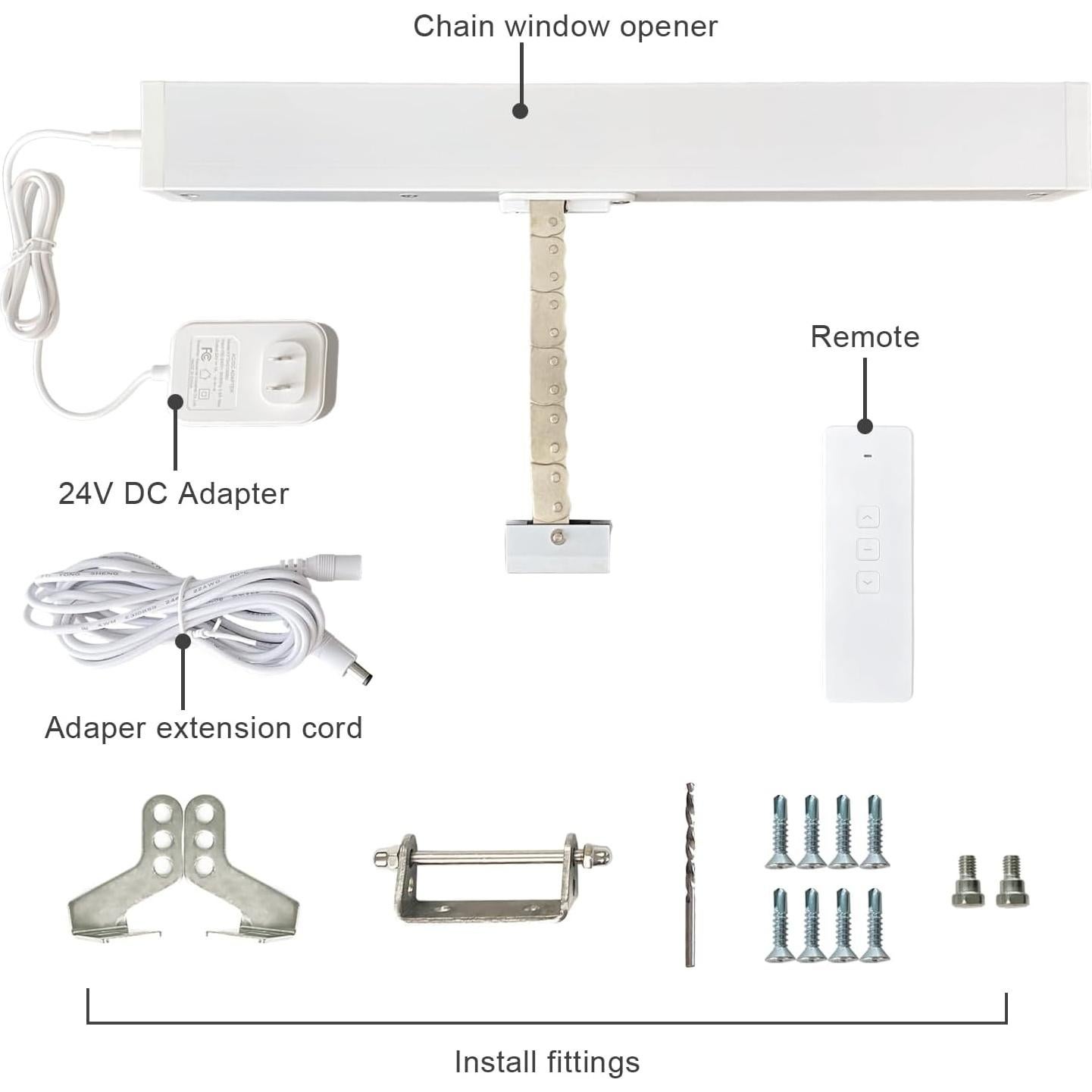Abridor Automático de Ventanas WiFi Olideauto 40 cm Control APP