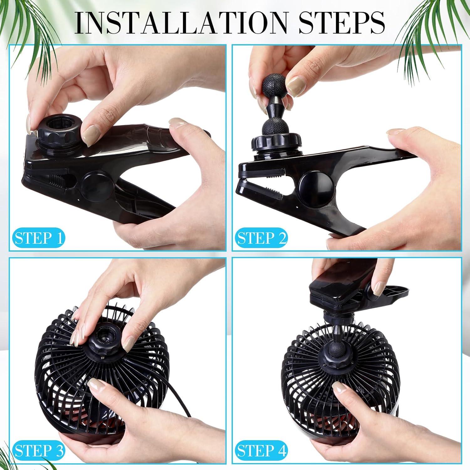 Ventilador de Coche 2 Pcs 15.24 cm 12V Ajustable DaisyInner