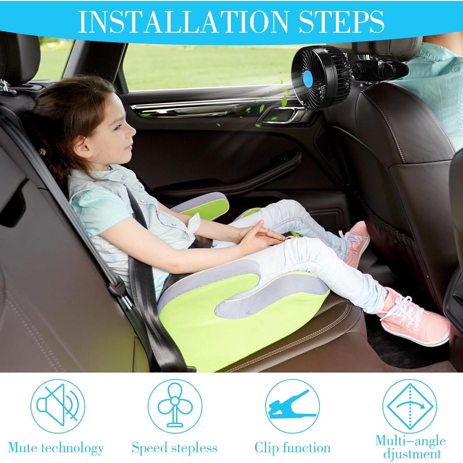 Ventilador de Coche 2 Pcs 15.24 cm 12V Ajustable DaisyInner