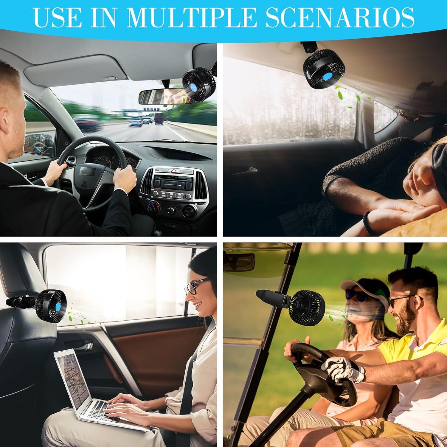 Ventilador de Coche 2 Pcs 15.24 cm 12V Ajustable DaisyInner