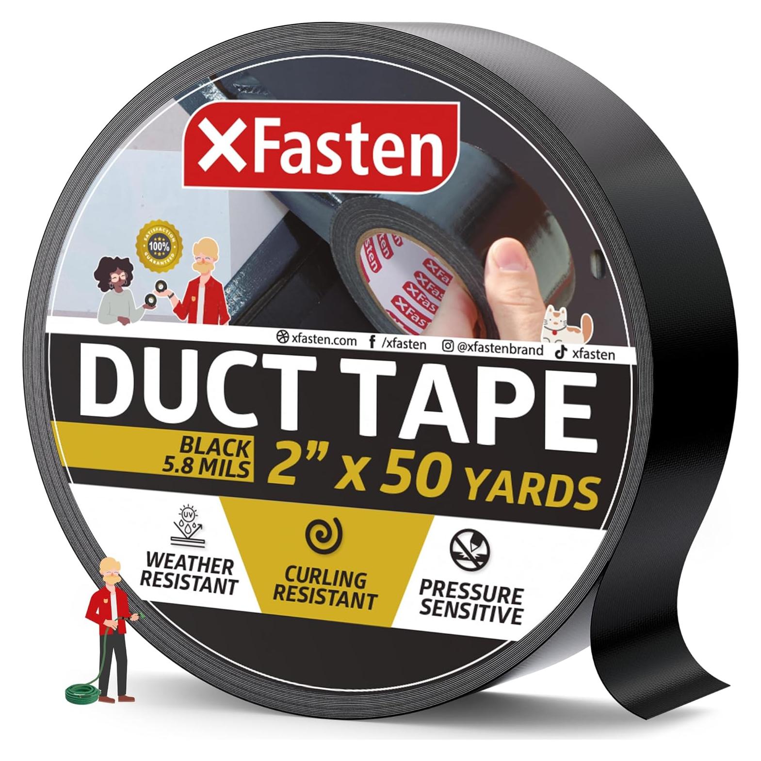 Cinta Adhesiva XFasten Negra 5cm x 45.72m Resistente al Clima