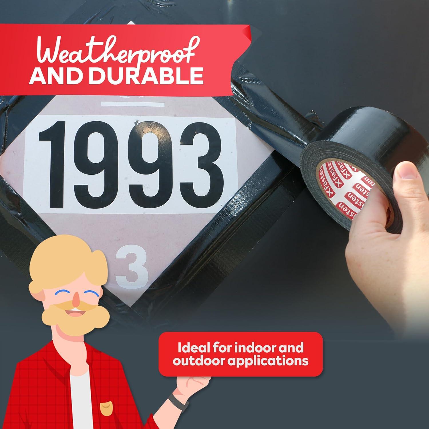 Cinta Adhesiva XFasten Negra 5cm x 45.72m Resistente al Clima