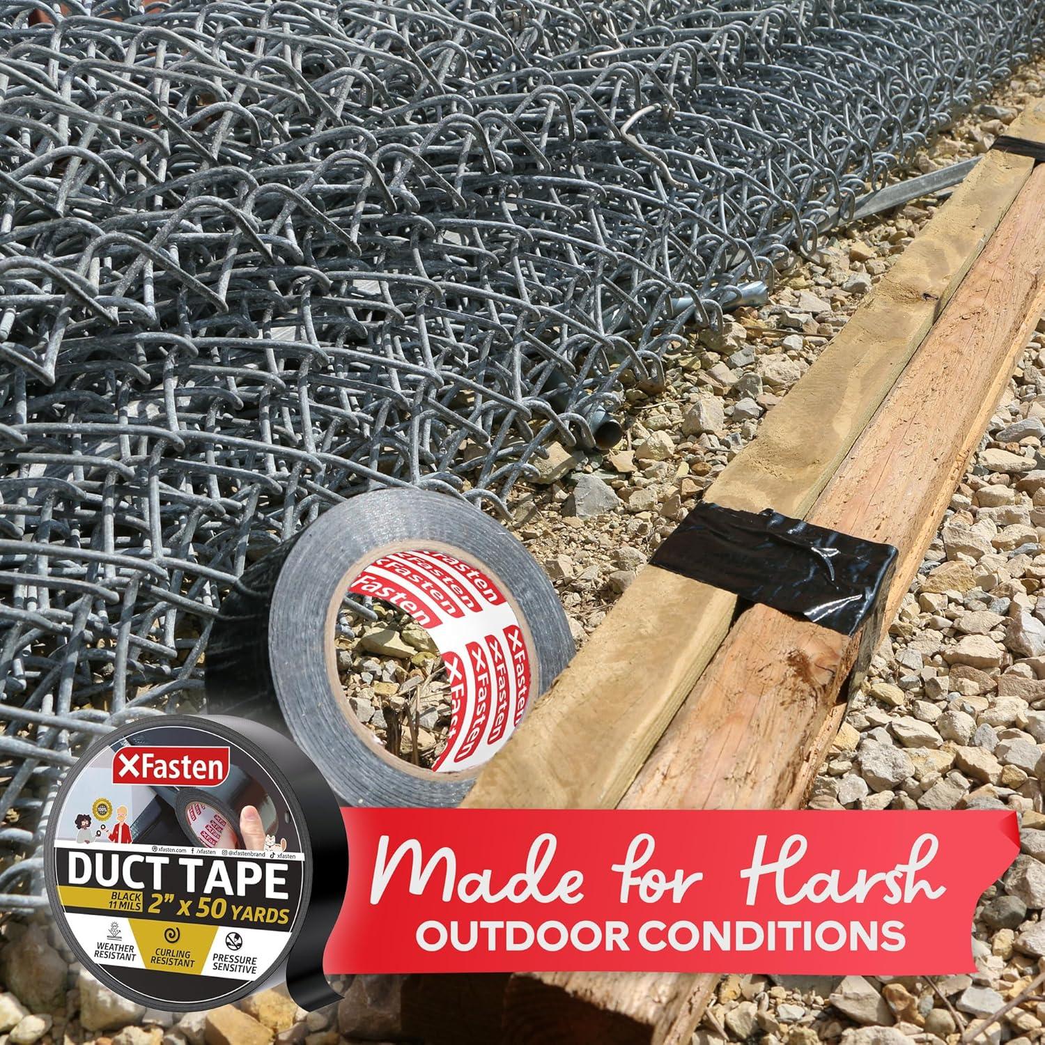 Cinta Adhesiva XFasten Negra 5cm x 45.72m Resistente al Clima