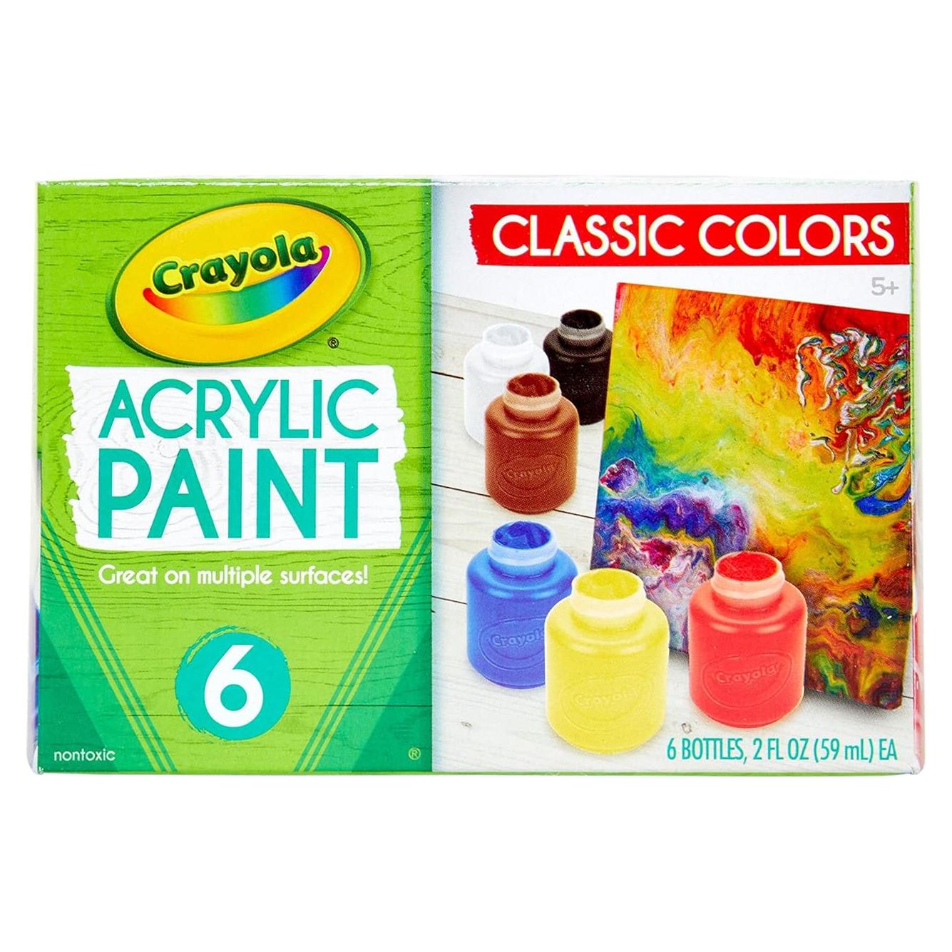 Pintura Acrílica Crayola 6 Colores 60 ml para Niños