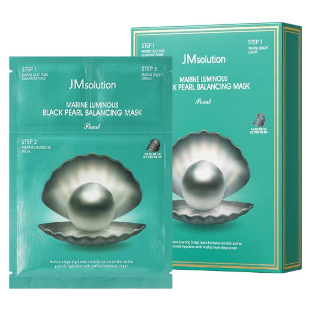 Máscara Facial Hidratante 3 Pasos JM Solution Perla Negra