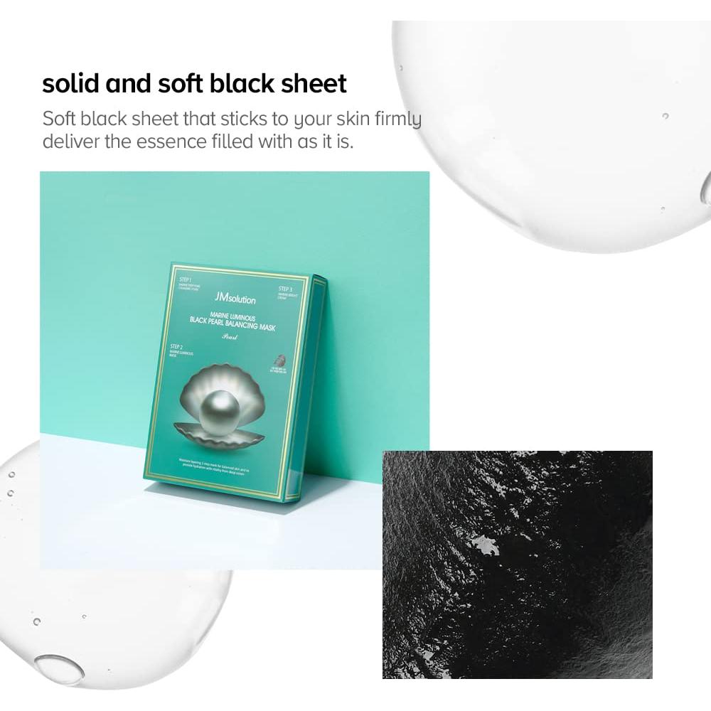 Máscara Facial Hidratante 3 Pasos JM Solution Perla Negra