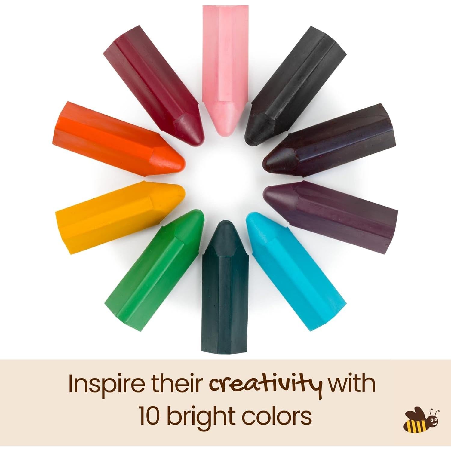 Crayones Triangulares Honeysticks - 10 Colores No Tóxicos