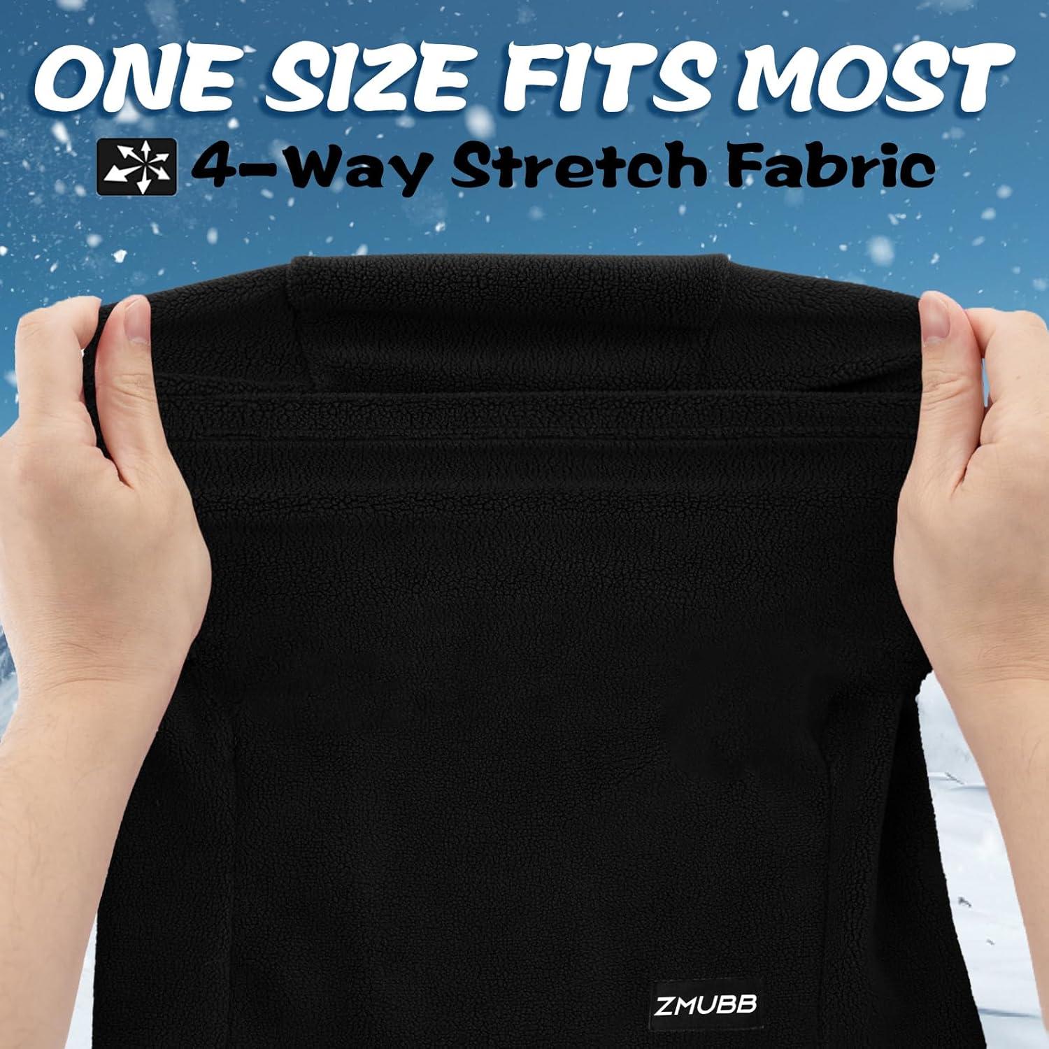 Pasamontañas ZMUBB para Niños - Forro Polar, Talla Única, Negro